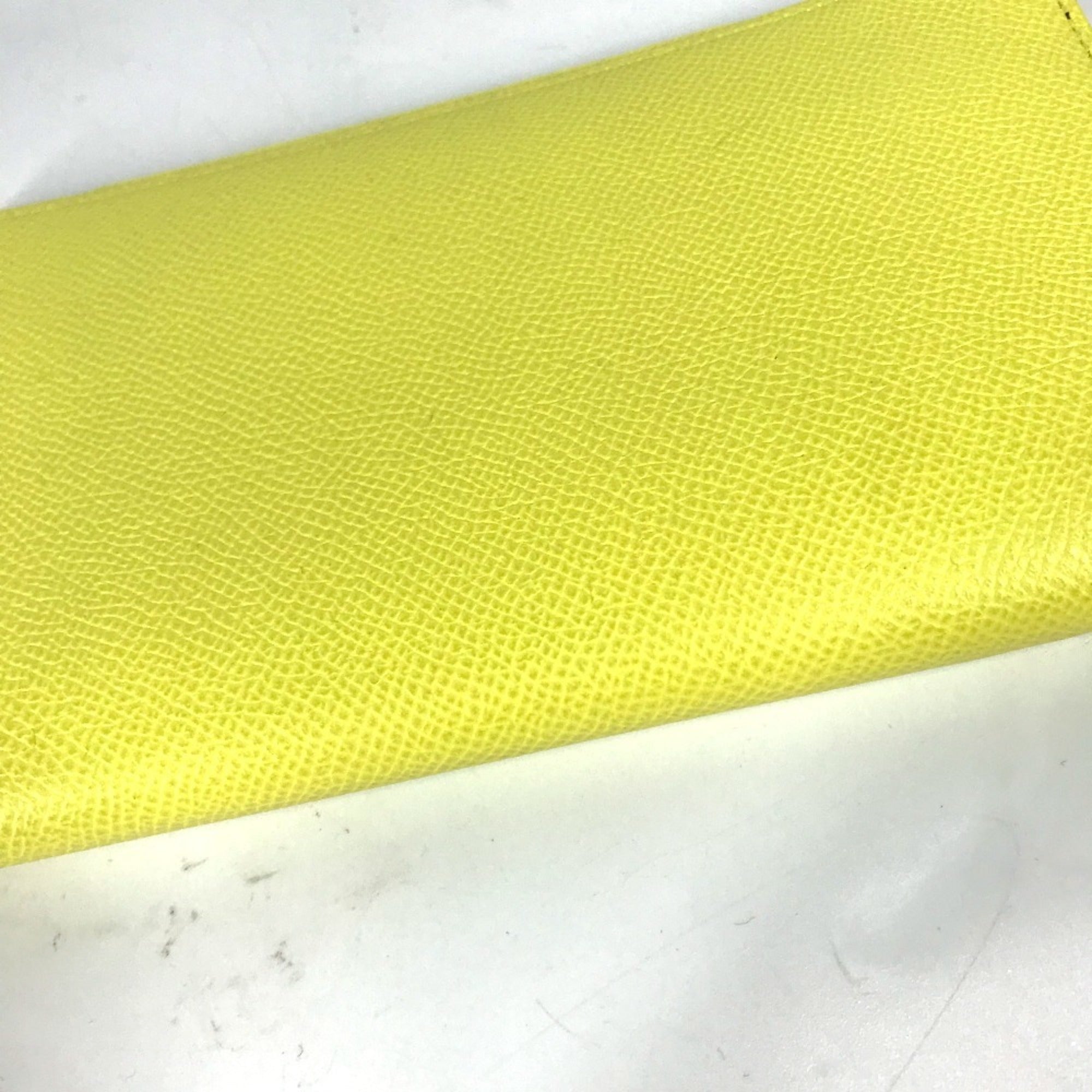 Hermes Silk'in Yellow Epsom Leather Long Wallet (Bi-Fold) (Pre-Owned)