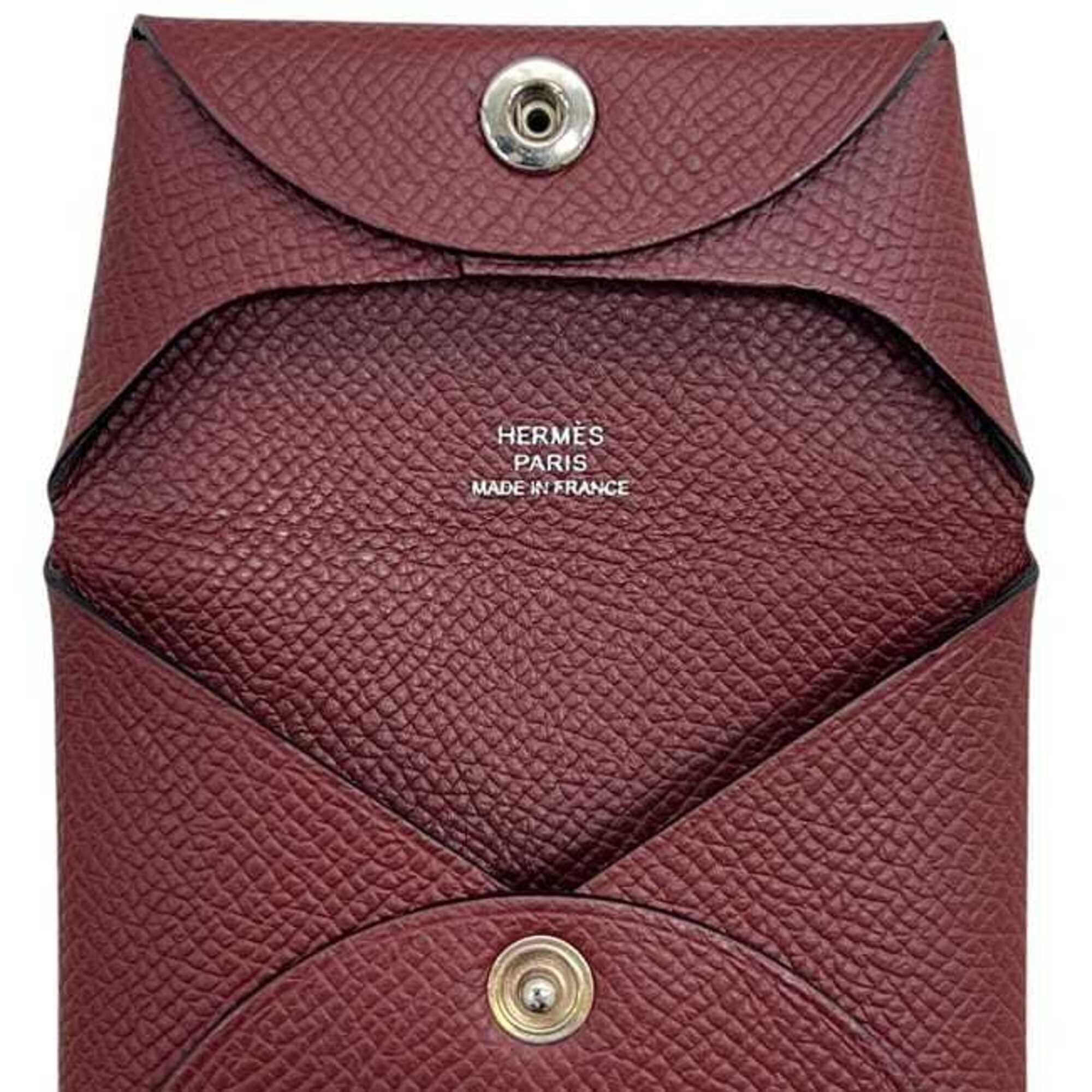 Hermes Bordeaux Epsom Leather Coin Purse/Coin Case (Pre-Owned)