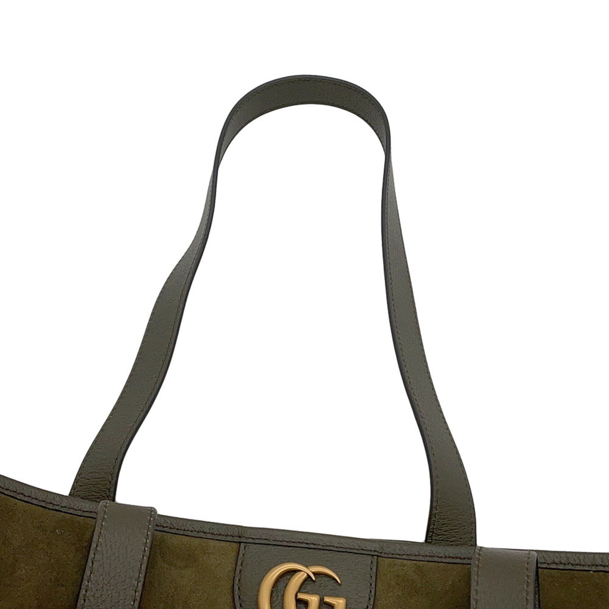 Gucci Ophidia Khaki Suede Handbag Tote Bag (Pre-Owned)