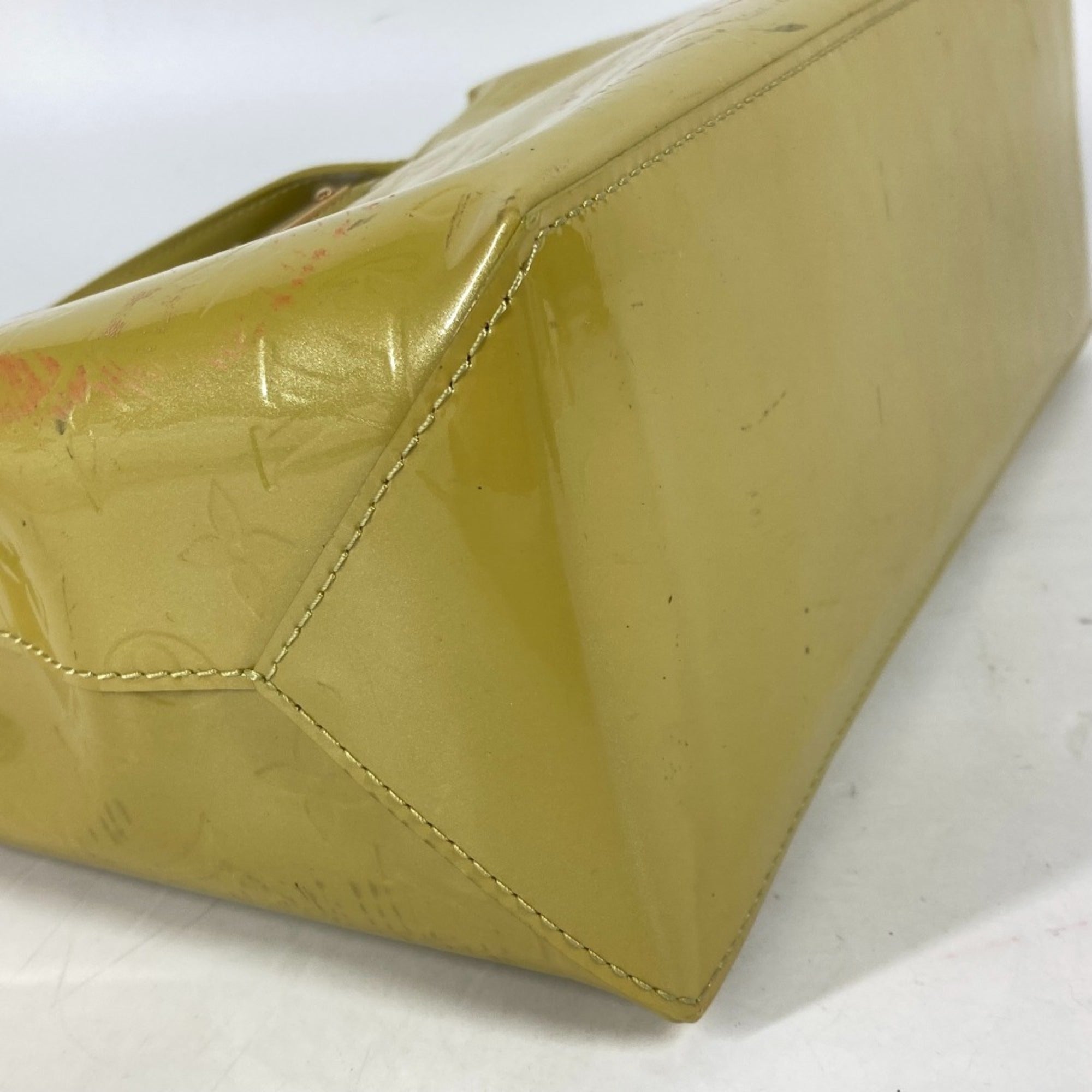 Louis Vuitton Yellow Monogram Vernis Handbag Tote Bag (Pre-Owned)