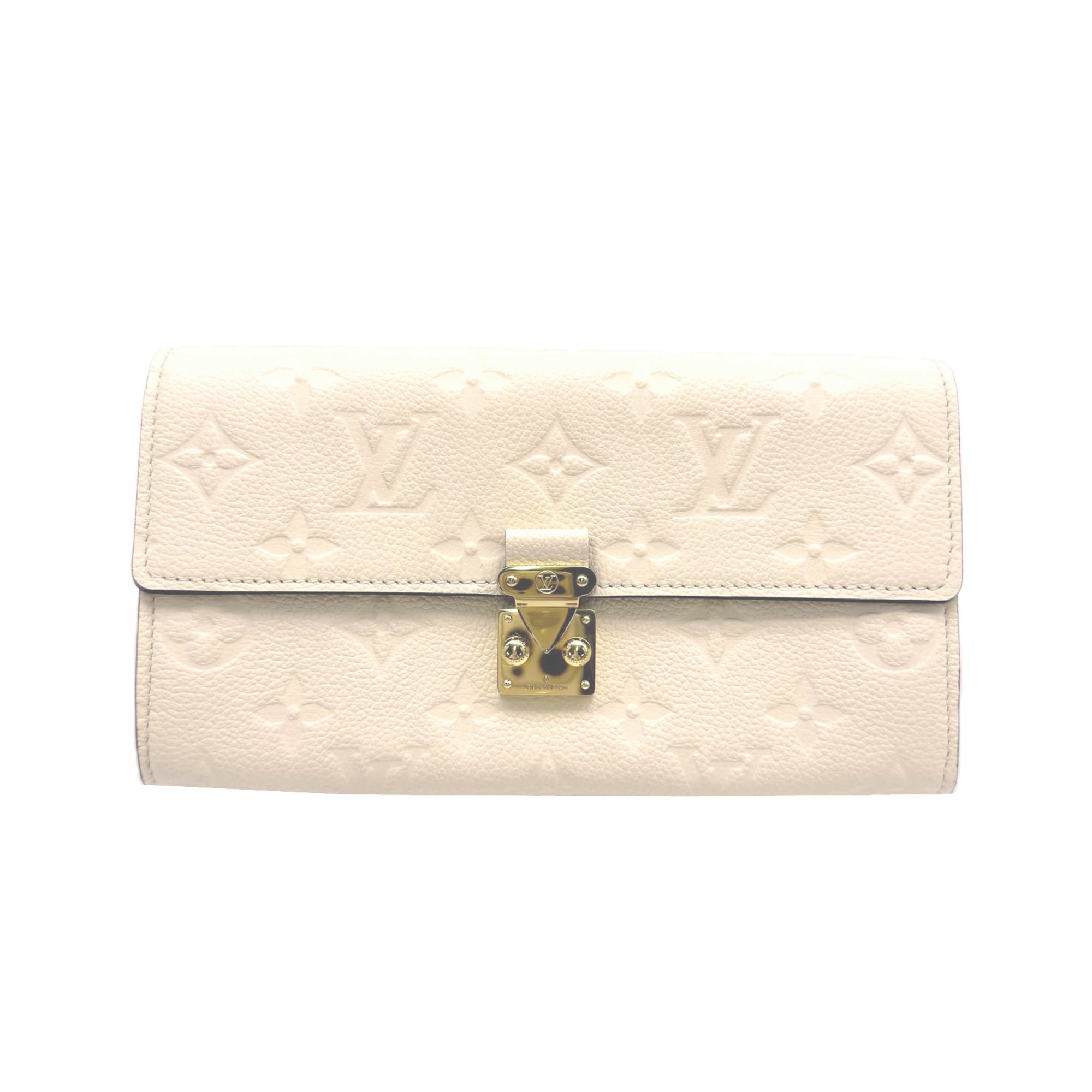 Louis Vuitton Beige Leather Long Wallet (Bi-Fold) (Pre-Owned)