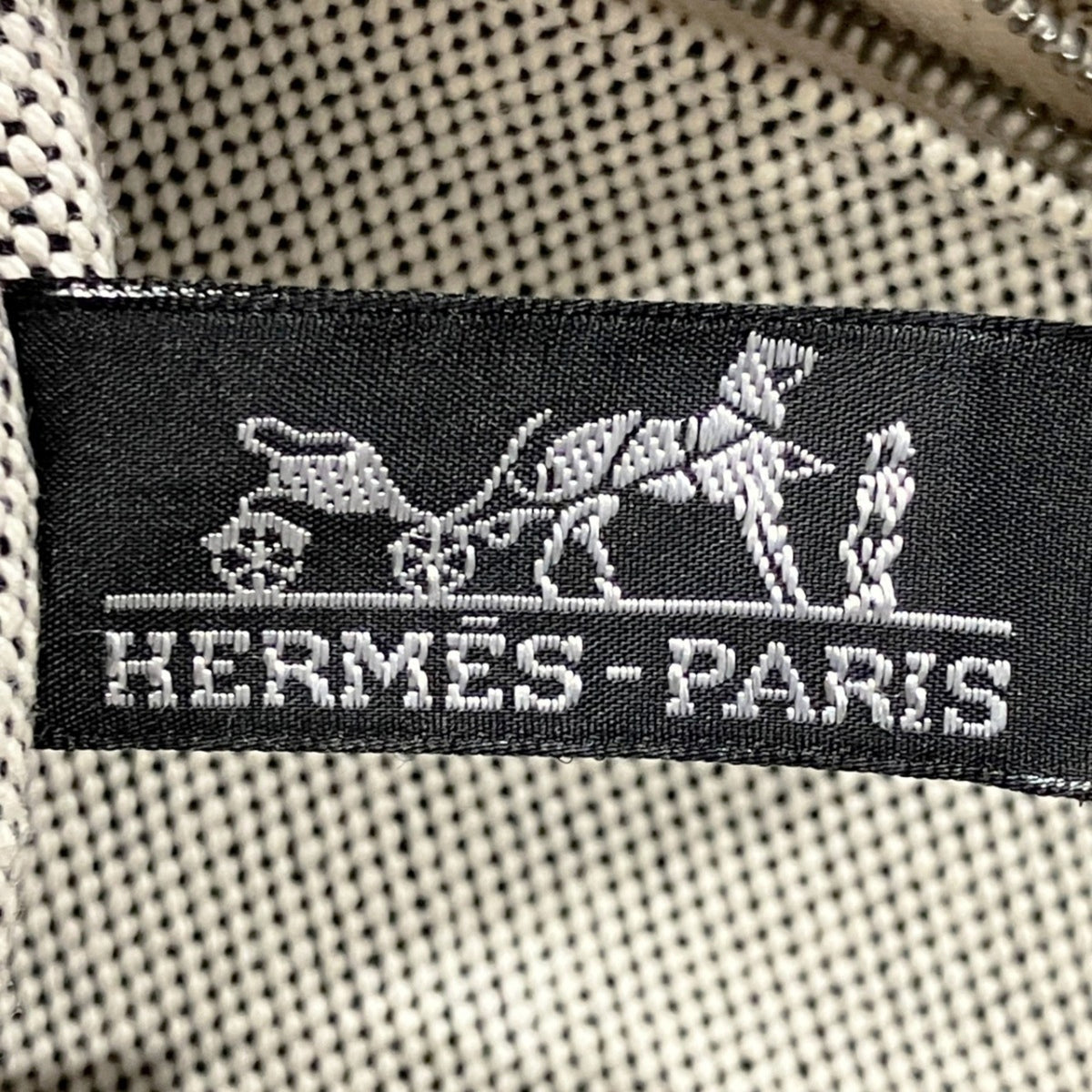 Hermes Gray Canvas Handbag (Pre-Owned)