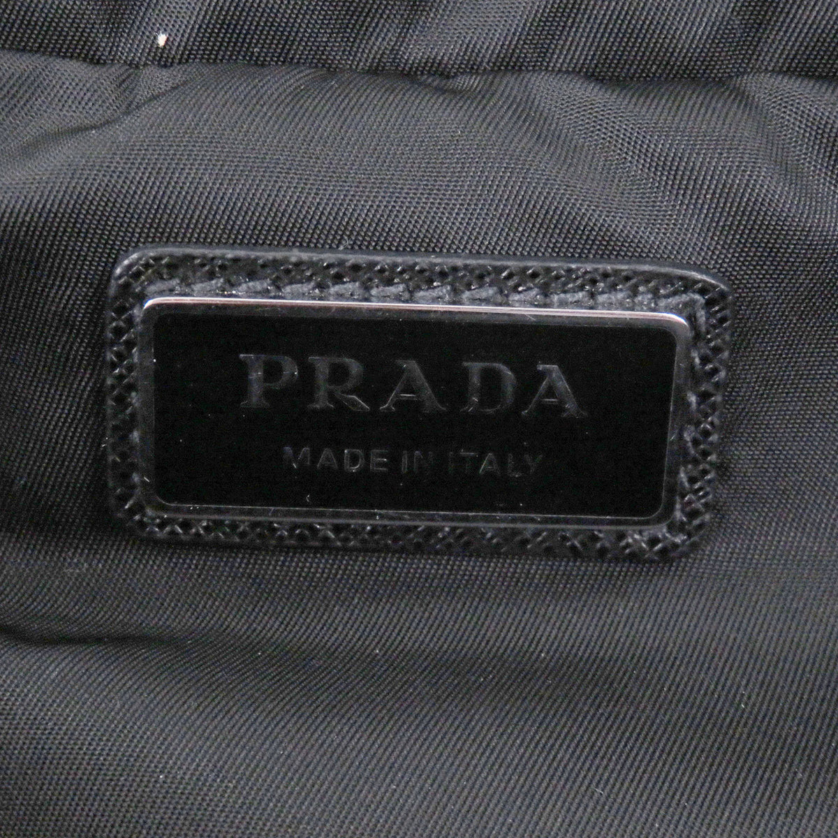 Prada Black Polyamide Saffiano Triangle Leather Shoulder Bag Sling Bag (Pre-Owned)