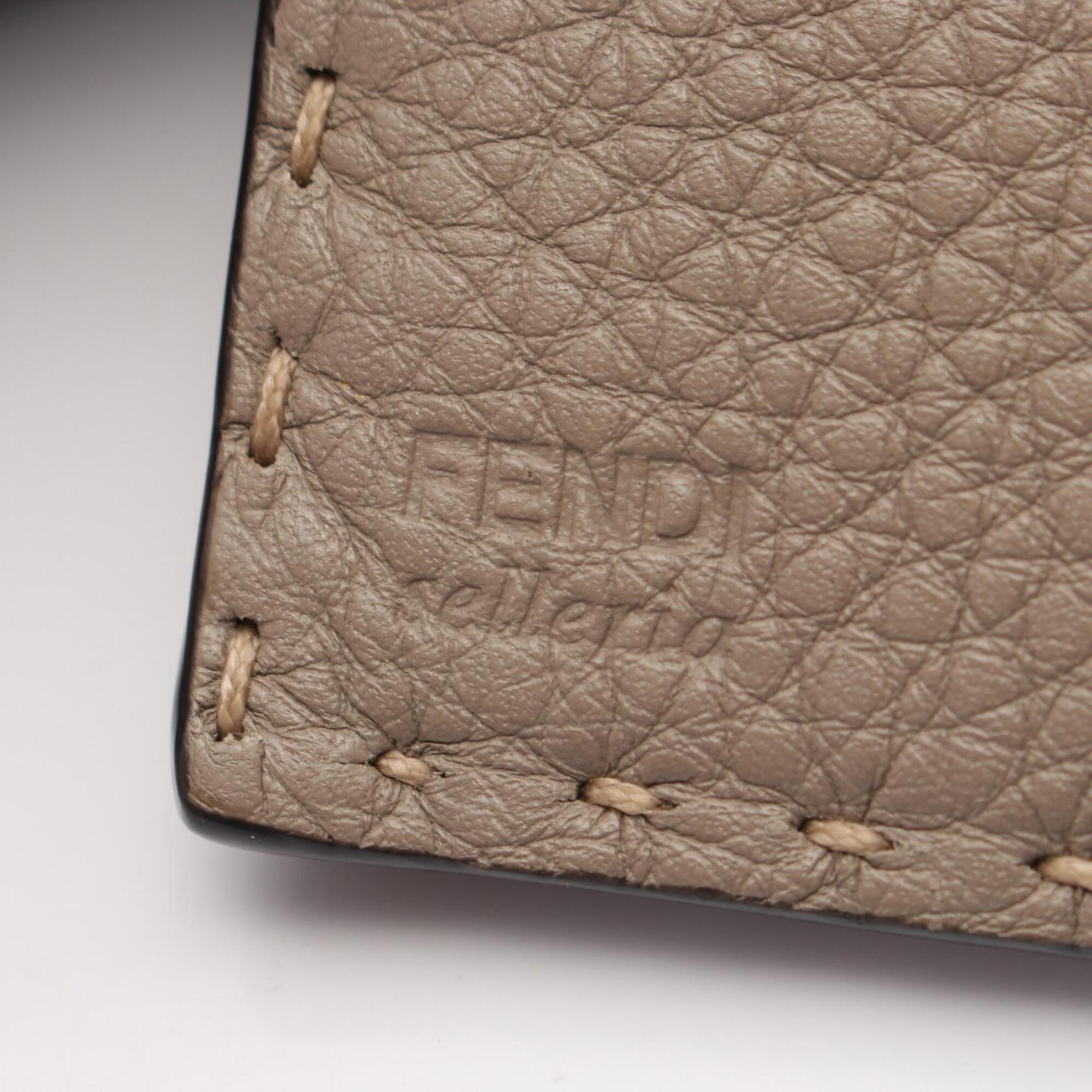 Fendi Beige Leather Long Wallet (Bi-Fold) (Pre-Owned)