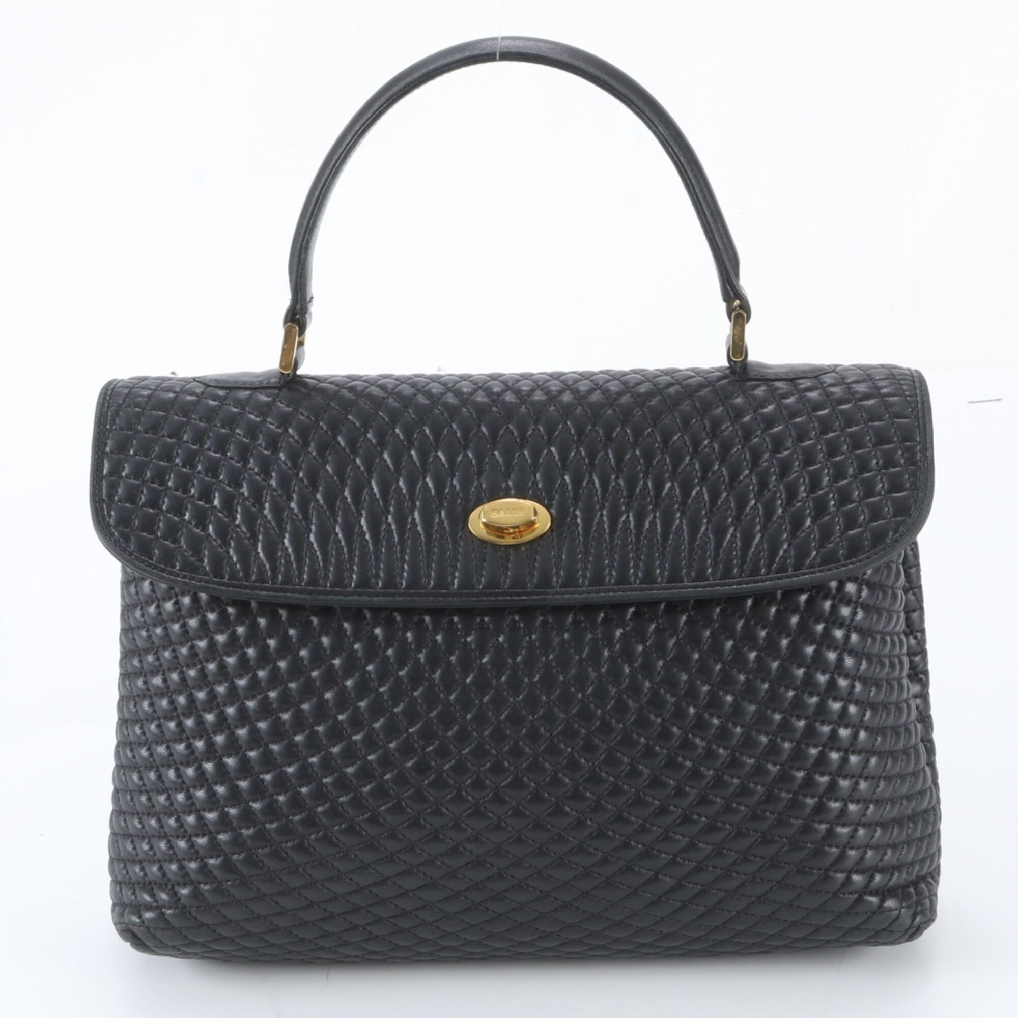 Bally Black Leather Handbag Tote Bag (Pre-Owned)