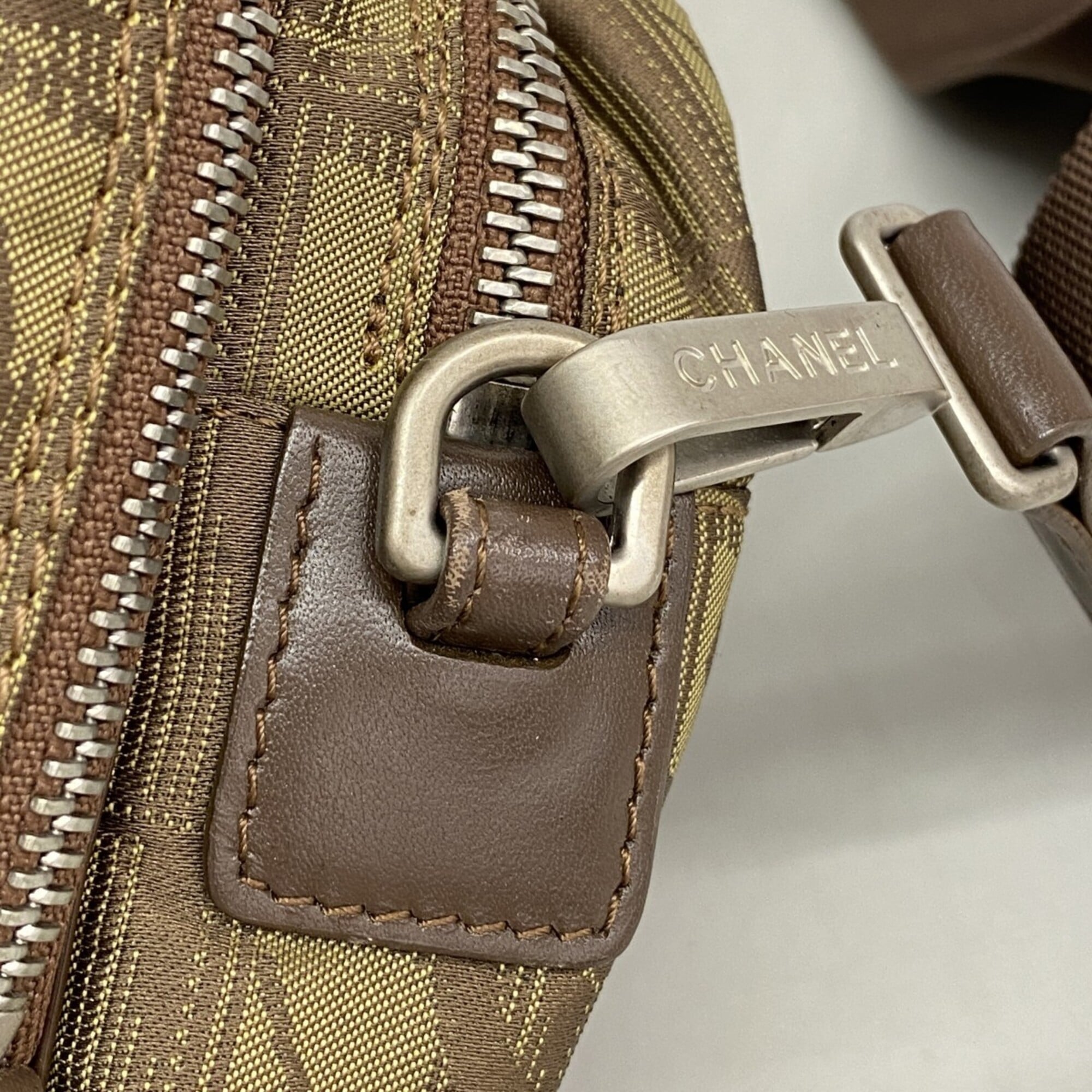 Chanel Khaki Nylon Handbag (Pre-Owned)