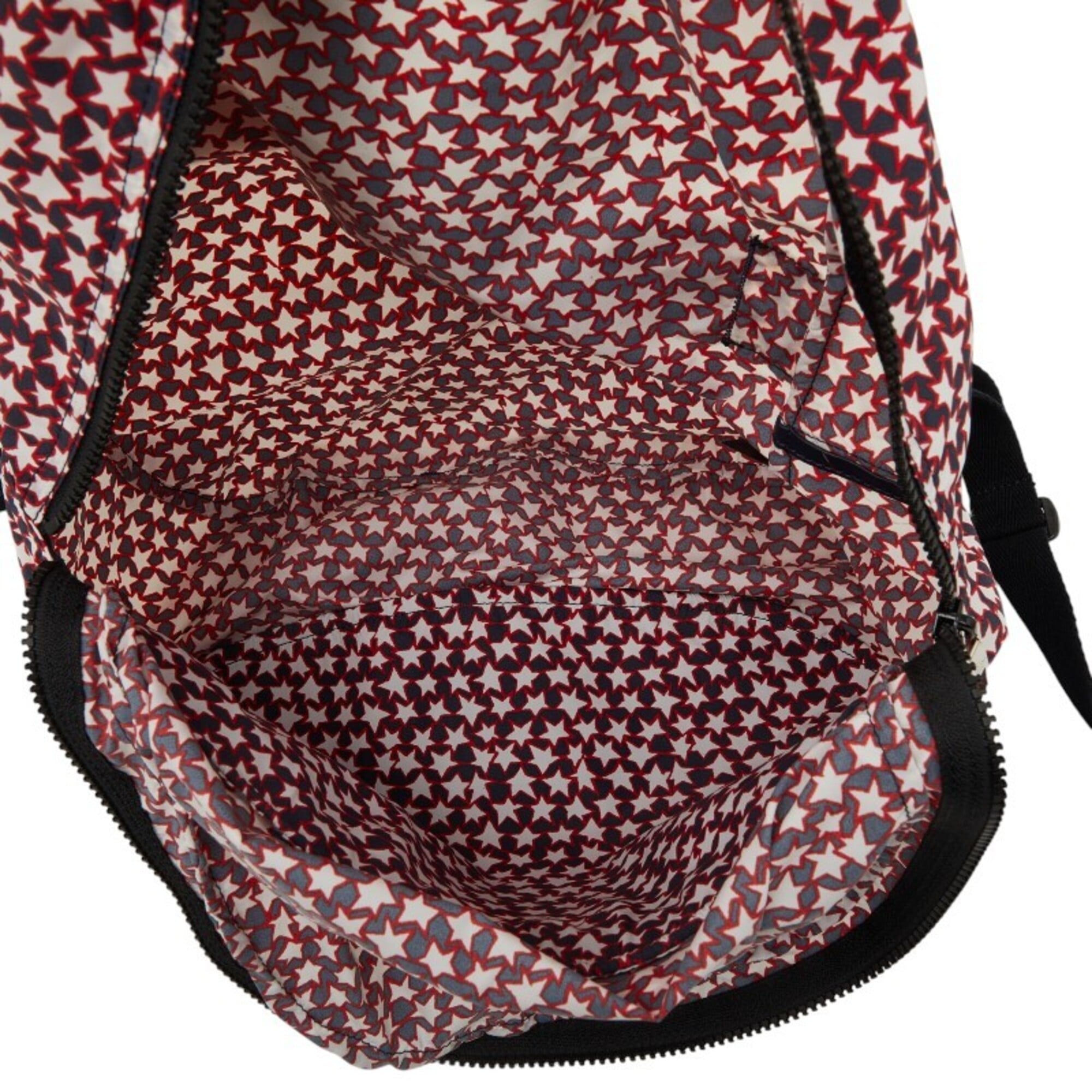 Valentino Navy Red Color Nylon Leather Backpack (Pre-Owned)