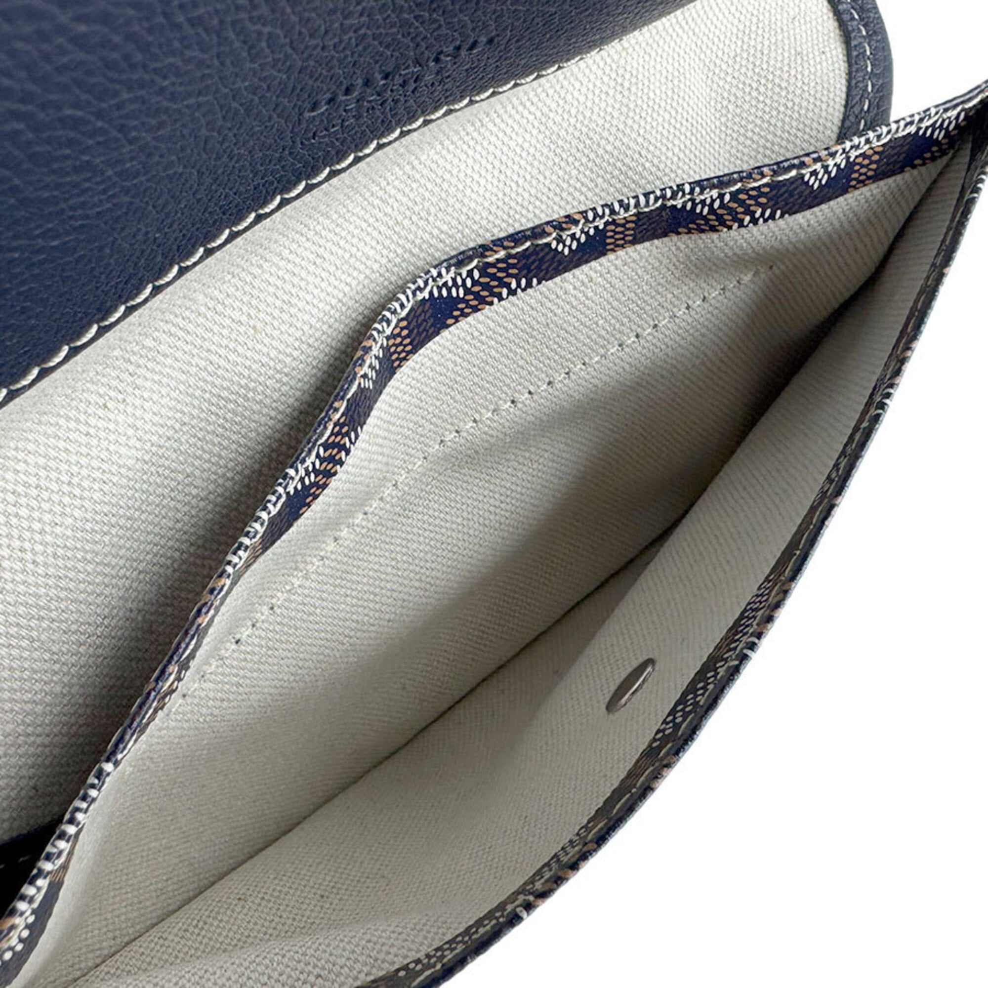 Goyard Brown Navy White Pvc Leather Tote Bag (Pre-Owned)