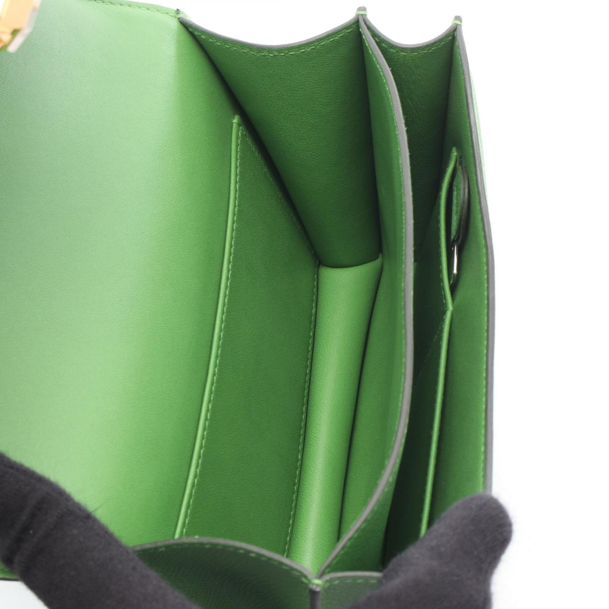 Hermes Green Epsom Leather Leather Handbag Shoulder Bag (Pre-Owned)