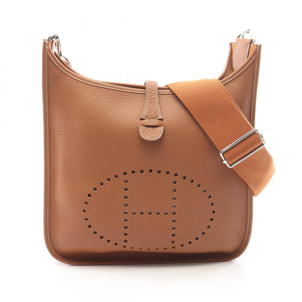 Hermes Brown Taurillon Clemence Leather Handbag Shoulder Bag (Pre-Owned)