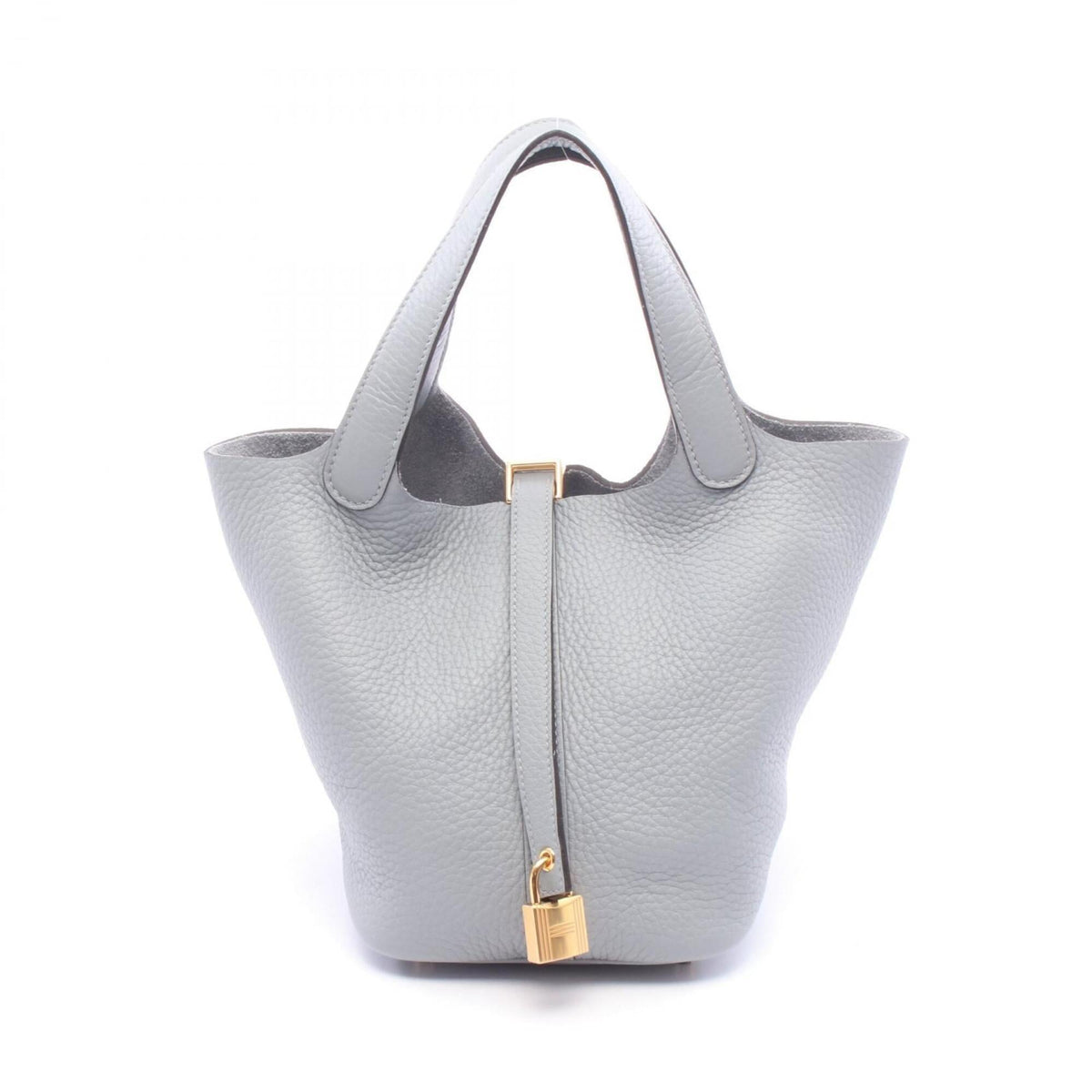 Hermes Gray Taurillon Clemence Leather Leather Handbag (Pre-Owned)