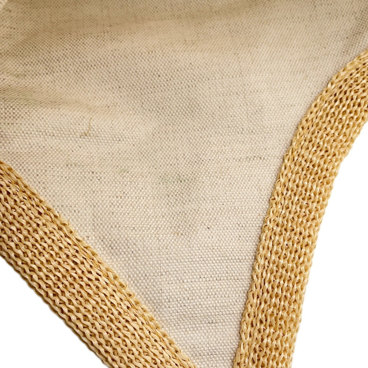 Miu Miu Beige Raffia Linen Handbag Pouch Tote Bag (Pre-Owned)