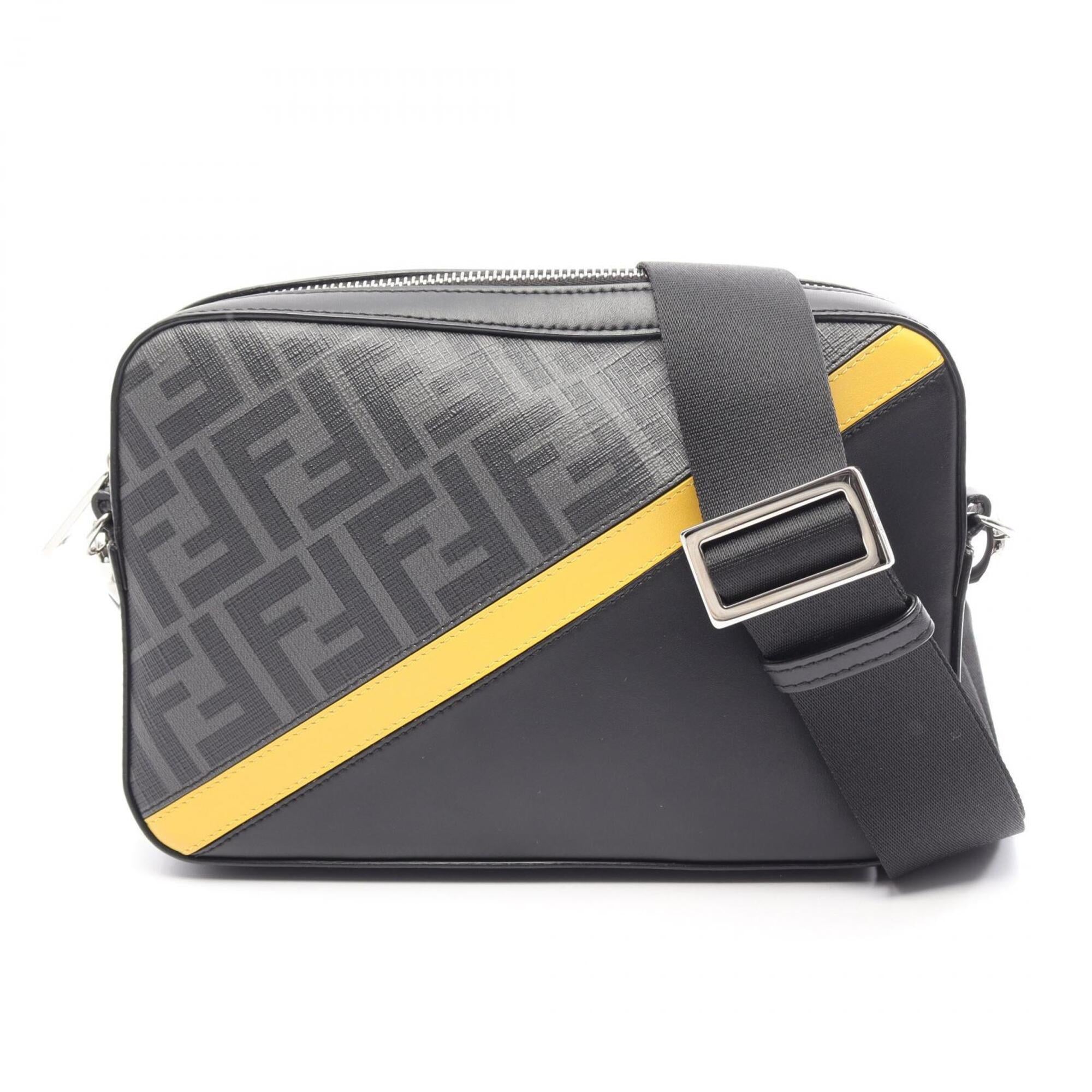 Fendi Black Gray Yellow Pvc Leather Handbag Shoulder Bag (Pre-Owned)