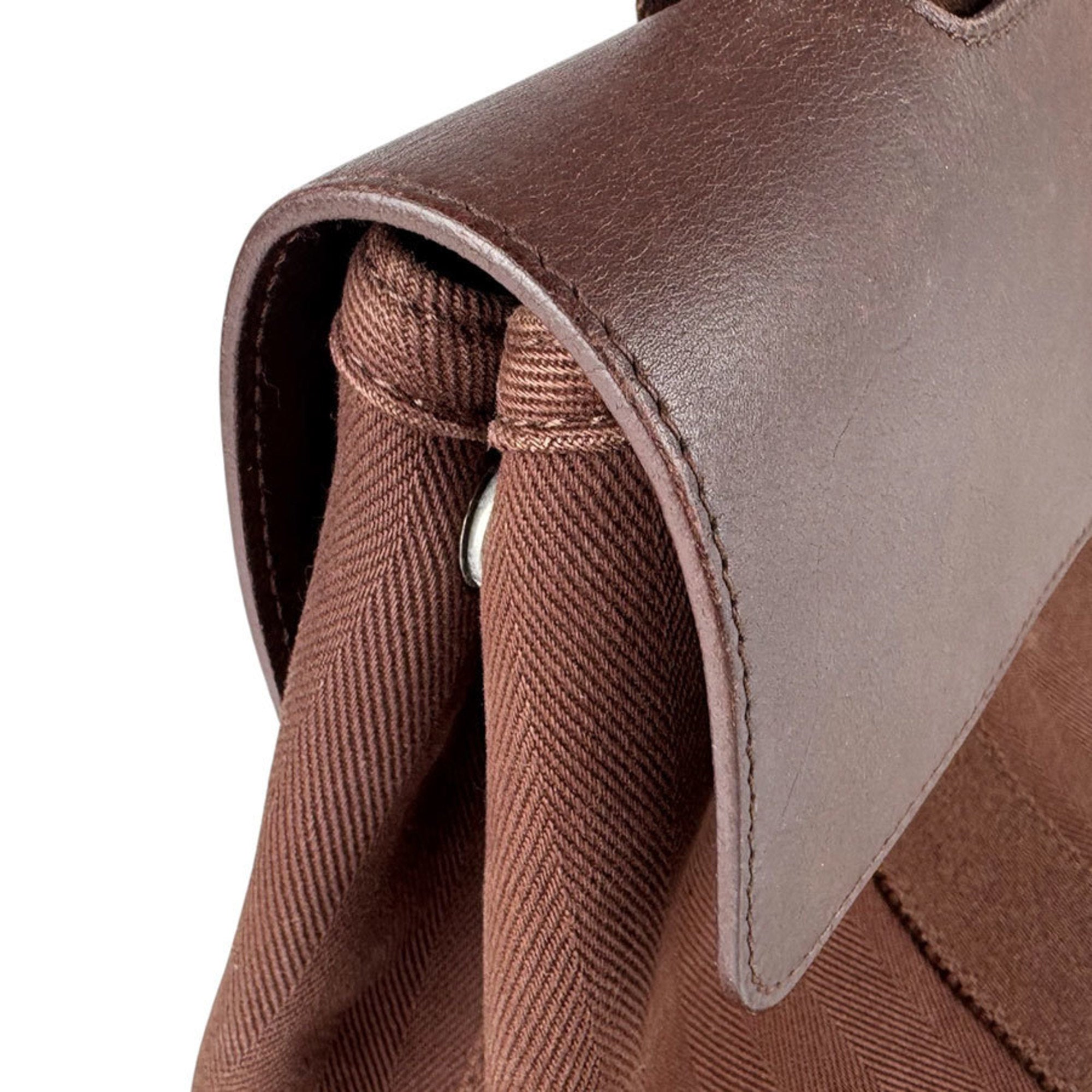 Hermes Brown Cotton Leather Handbag (Pre-Owned)