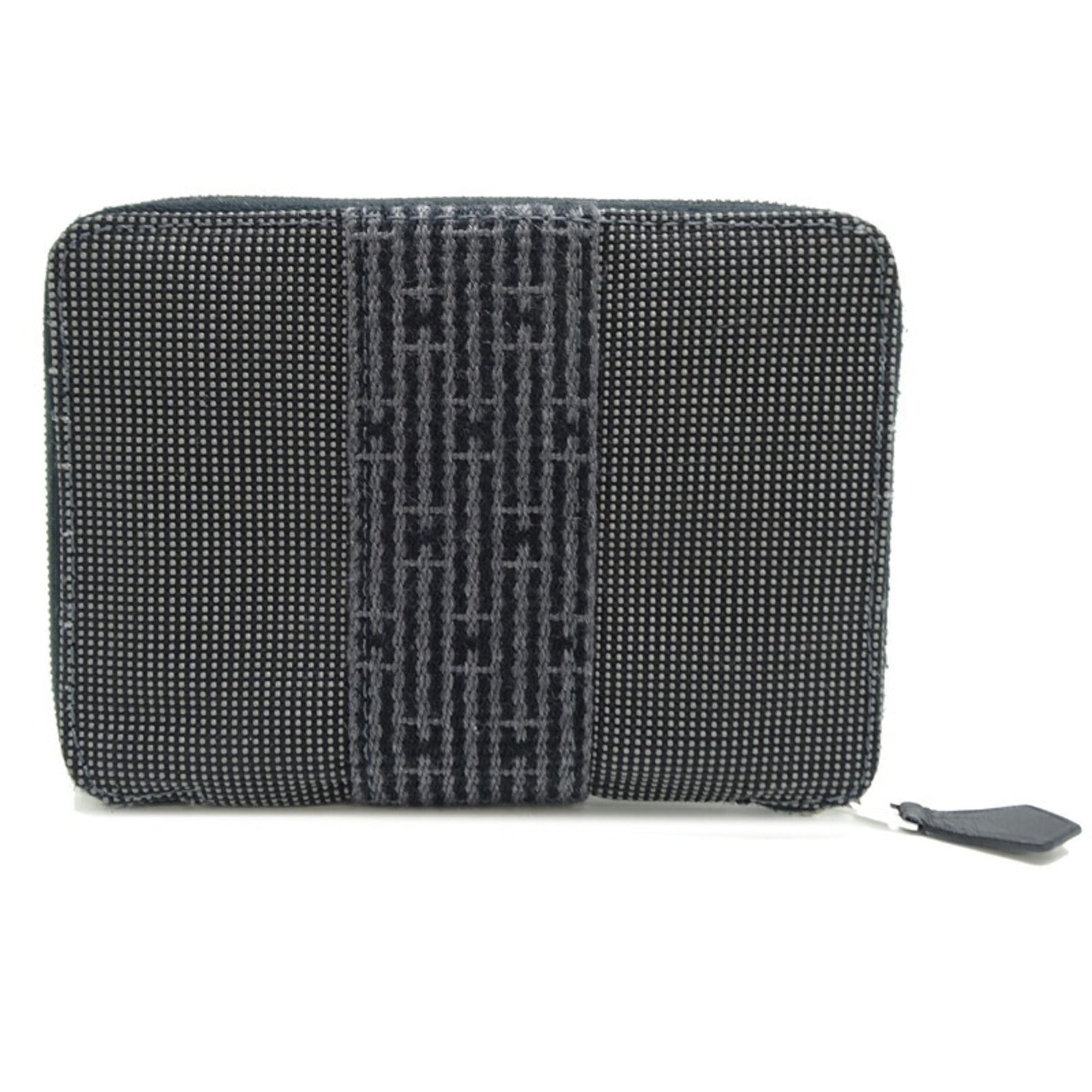 Hermes Gray Polyester Polyamide Wallet (Bi-Fold) (Pre-Owned)