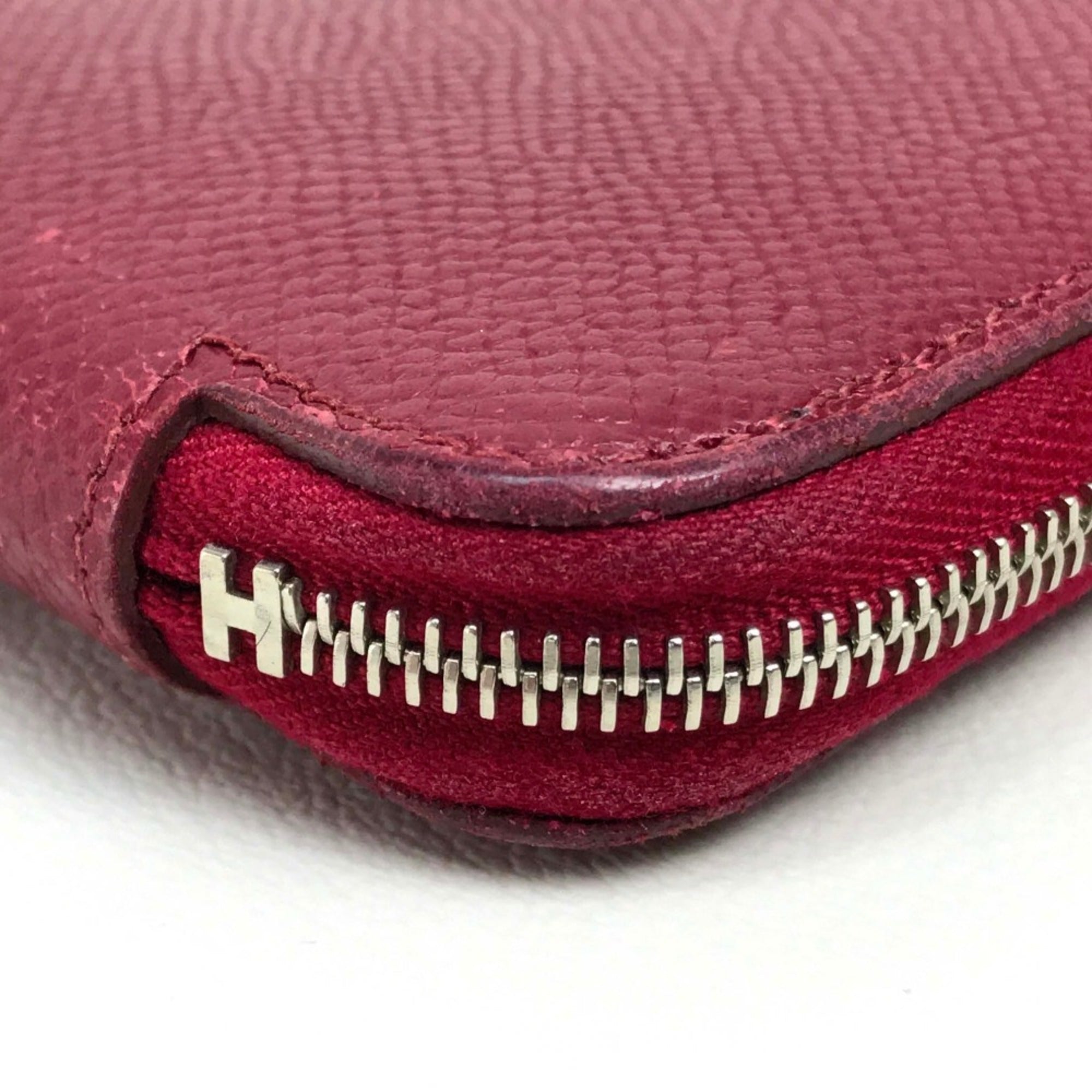 Hermes Red Leather Long Wallet (Bi-Fold) (Pre-Owned)