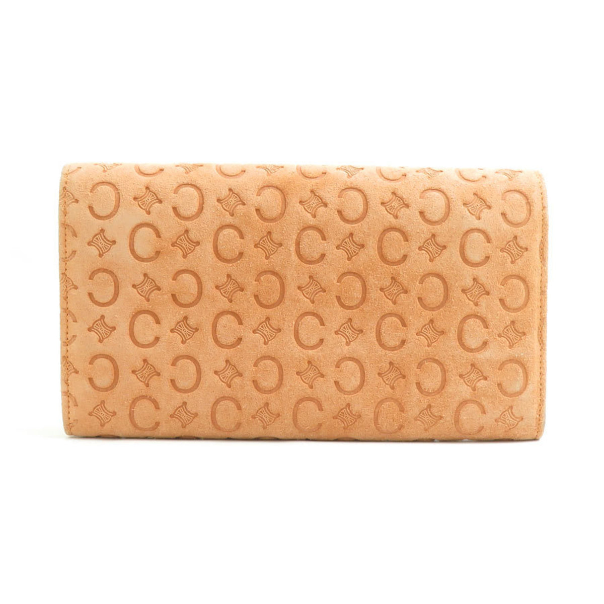 Celine Beige Orange Suede Long Wallet (Bi-Fold) (Pre-Owned)