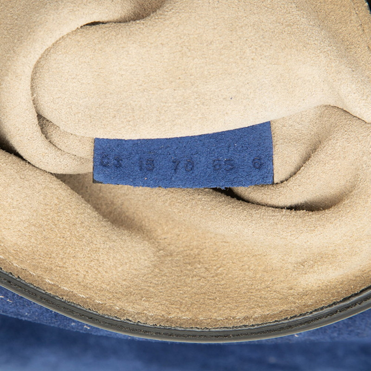 Chloé Drew Blue Brown Suede Leather Shoulder Bag (Pre-Owned)