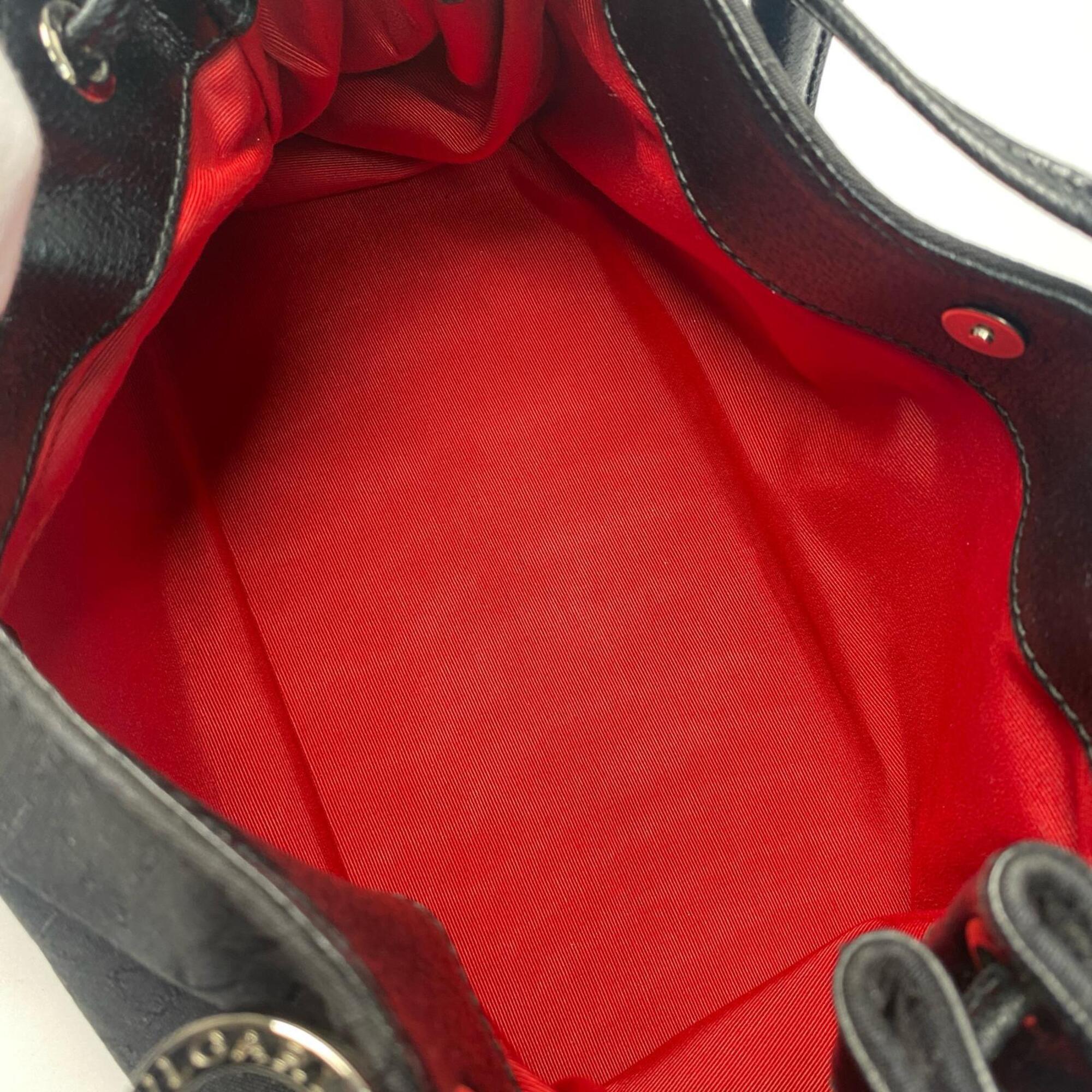 Bvlgari Black Canvas Leather Handbag (Pre-Owned)