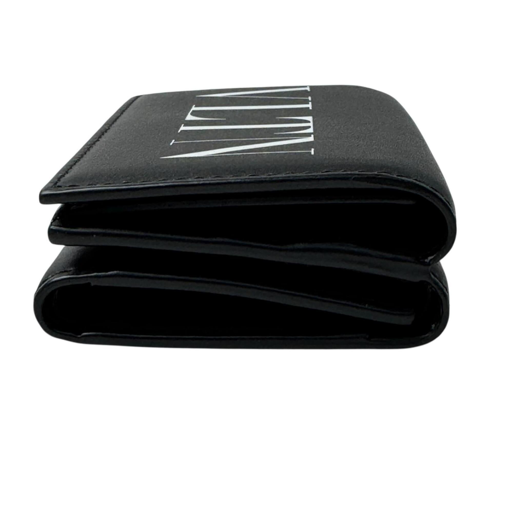 Valentino Garavani Black Leather Wallet (Tri-Fold) (Pre-Owned)