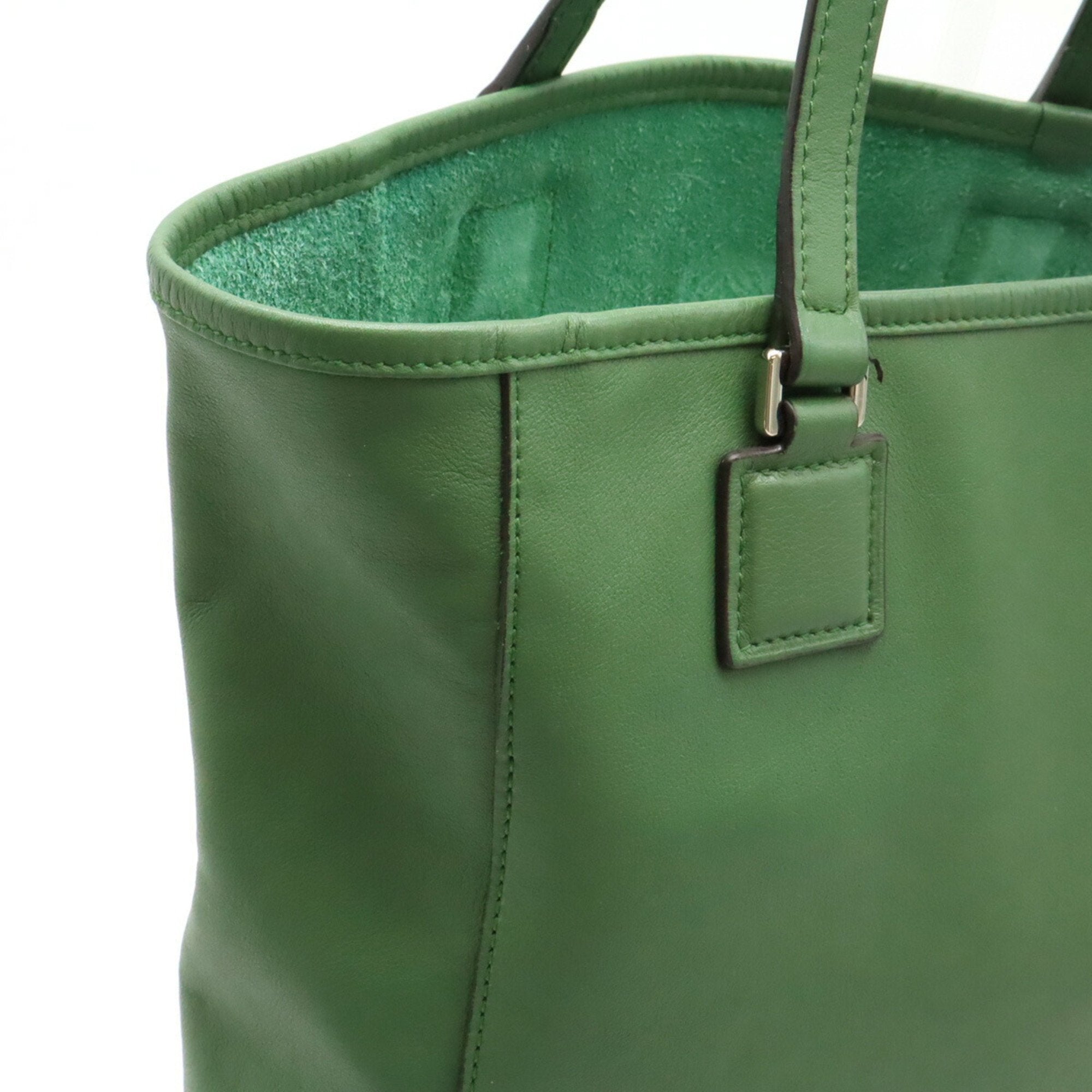 Loewe Green Leather Shoulder Bag Tote Bag (Pre-Owned)