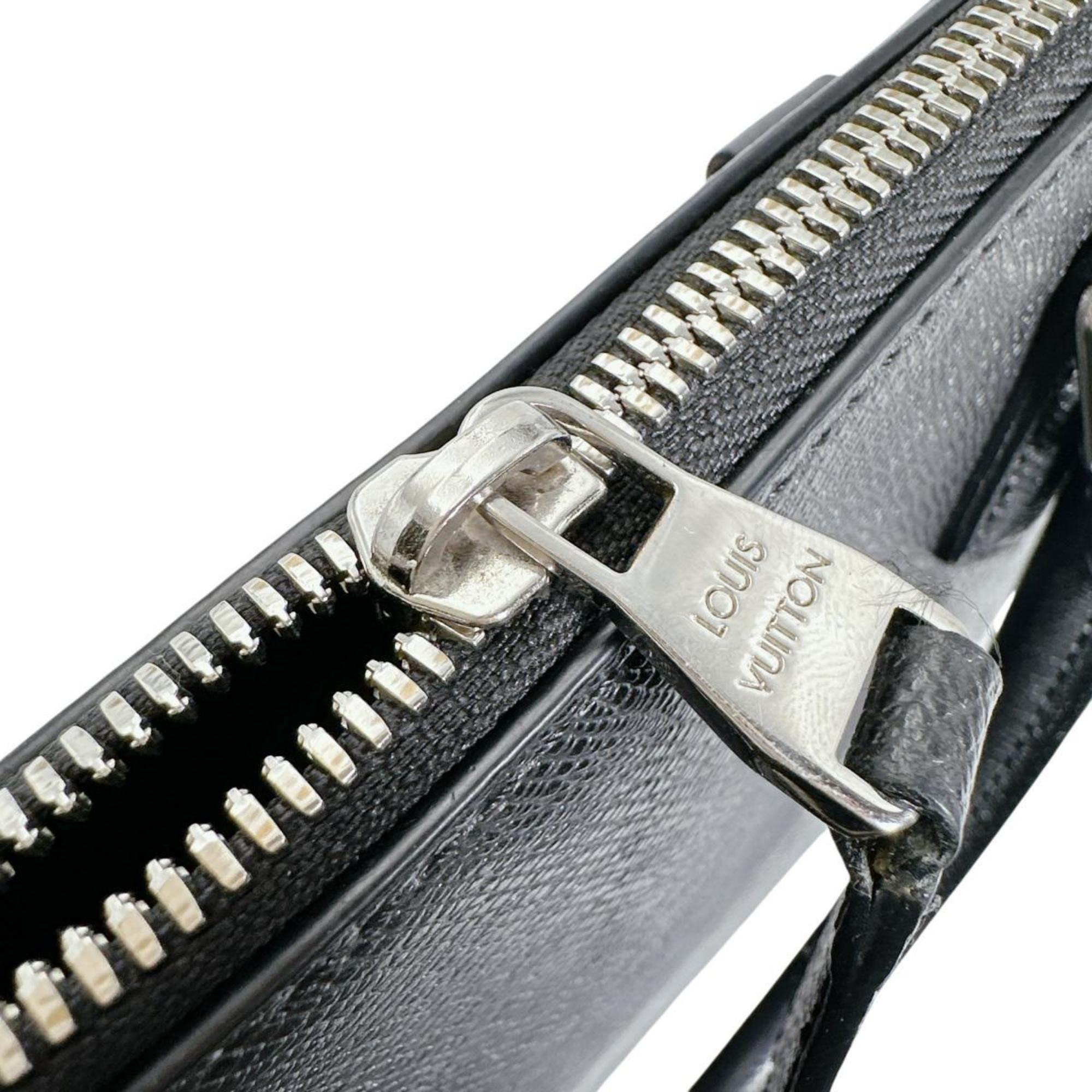 Louis Vuitton Ardoise Black Taiga Leather Briefcase Shoulder Bag (Pre-Owned)