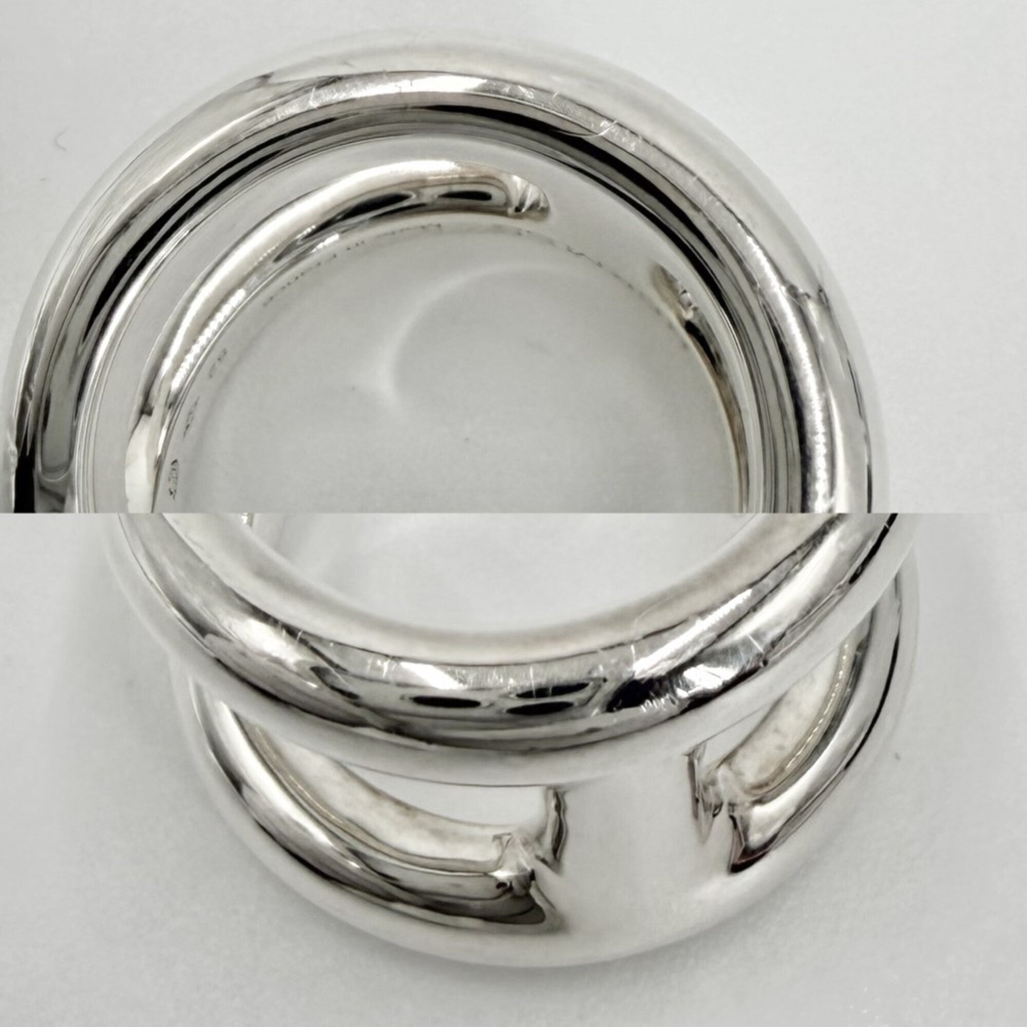 Hermes Silver 925 Band Ring (Pre-Owned)