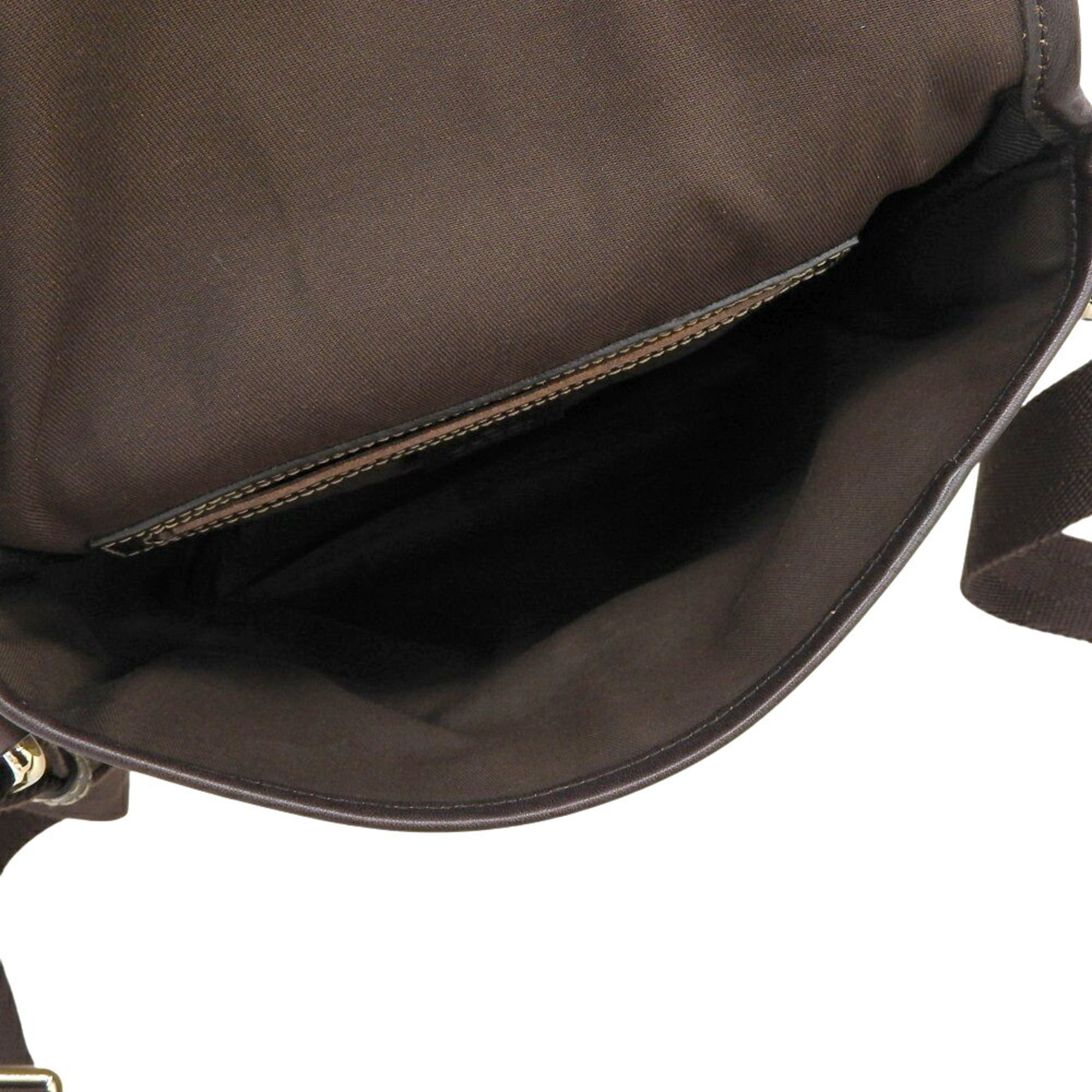Gucci Beige Brown Pvc Shoulder Bag (Pre-Owned)