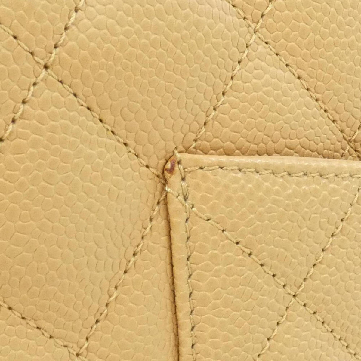 Chanel Beige Grained Calfskin Boston Bag Handbag (Pre-Owned)