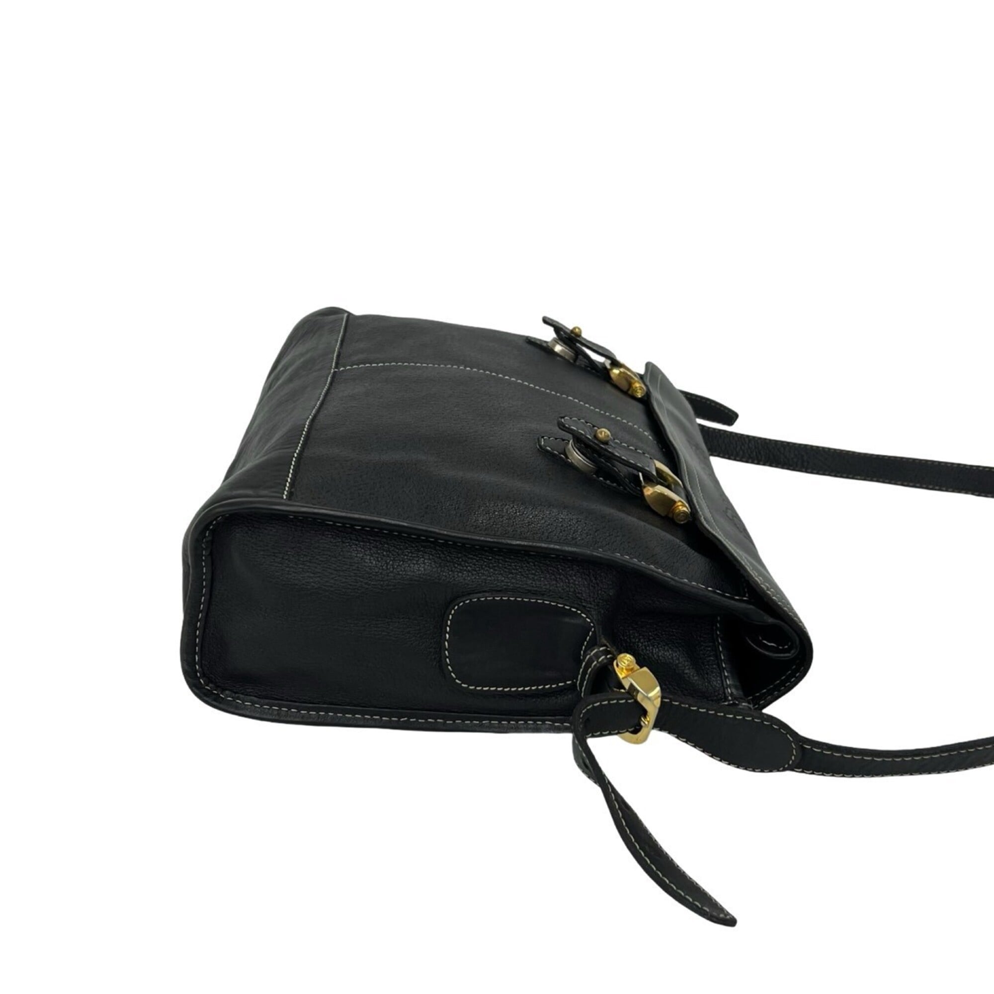 Loewe Black Leather Pochette Shoulder Bag (Pre-Owned)