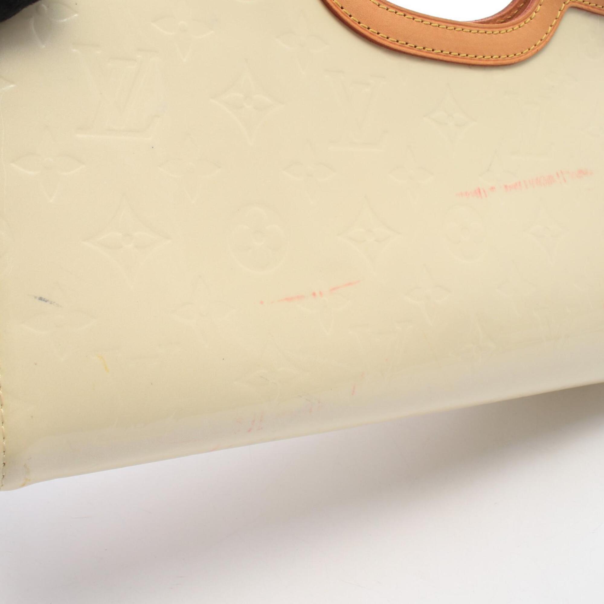 Louis Vuitton Pearl White Leather Vernis Handbag (Pre-Owned)