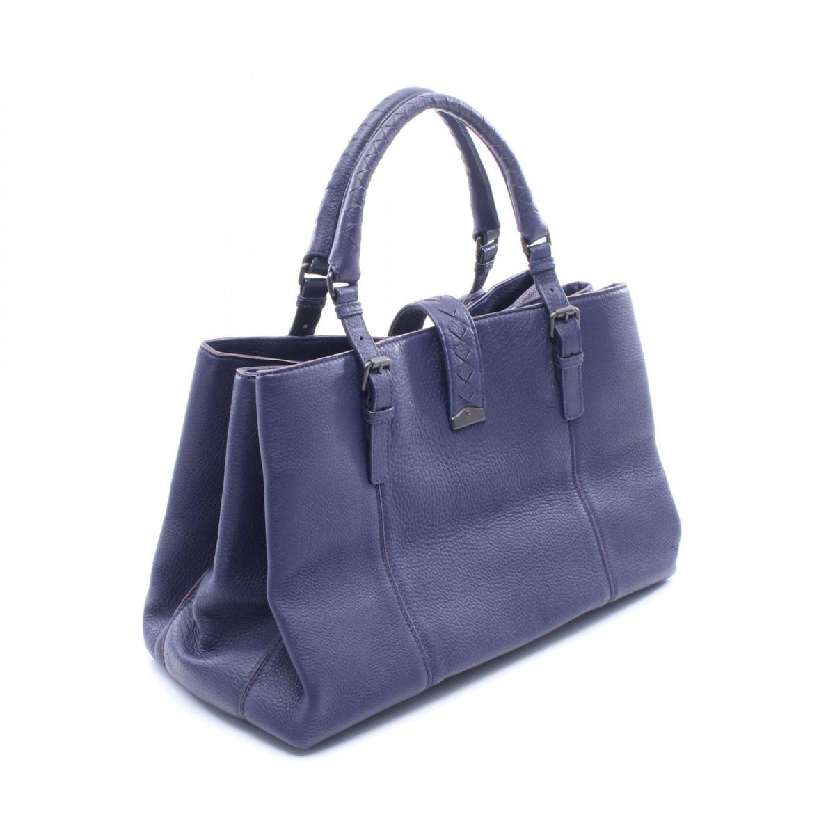 Bottega Veneta Navy Leather Handbag (Pre-Owned)