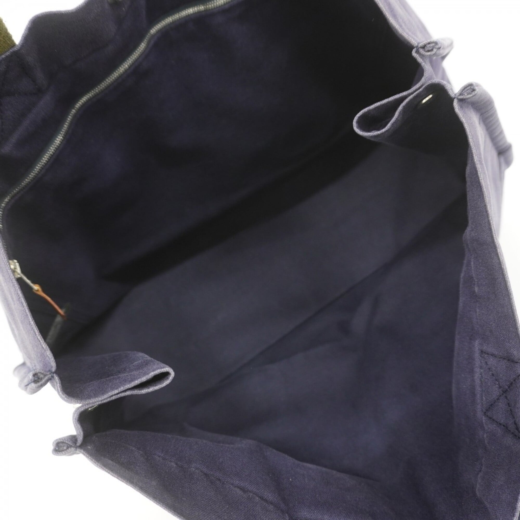 Hermes Navy Canvas Tote Bag (Pre-Owned)