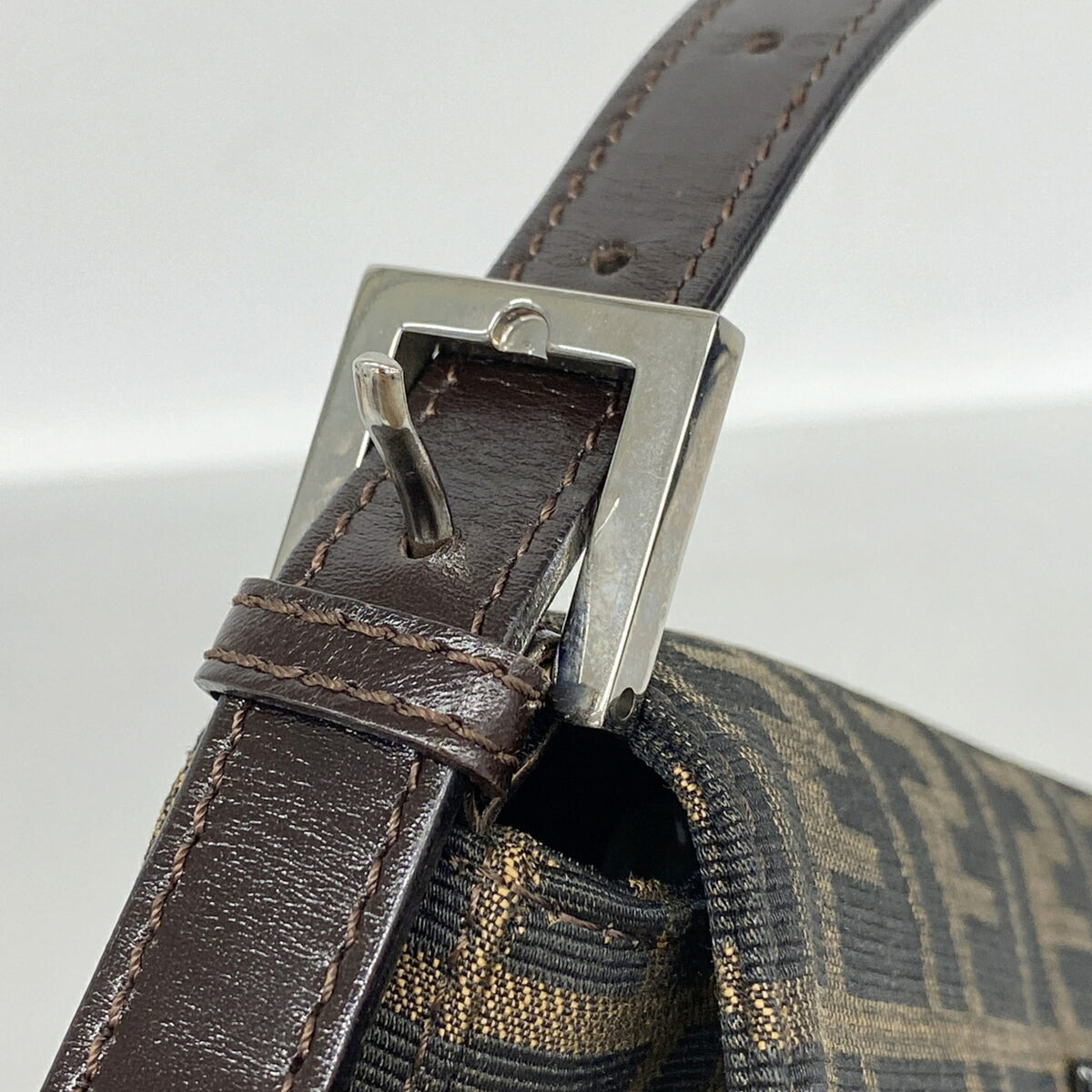Fendi Brown Nylon Canvas Handbag (Pre-Owned)