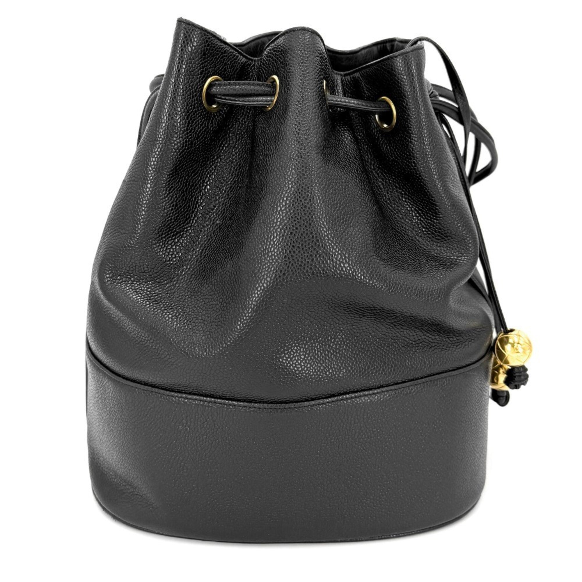 Chanel Black Grained Calfskin Handbag (Pre-Owned)