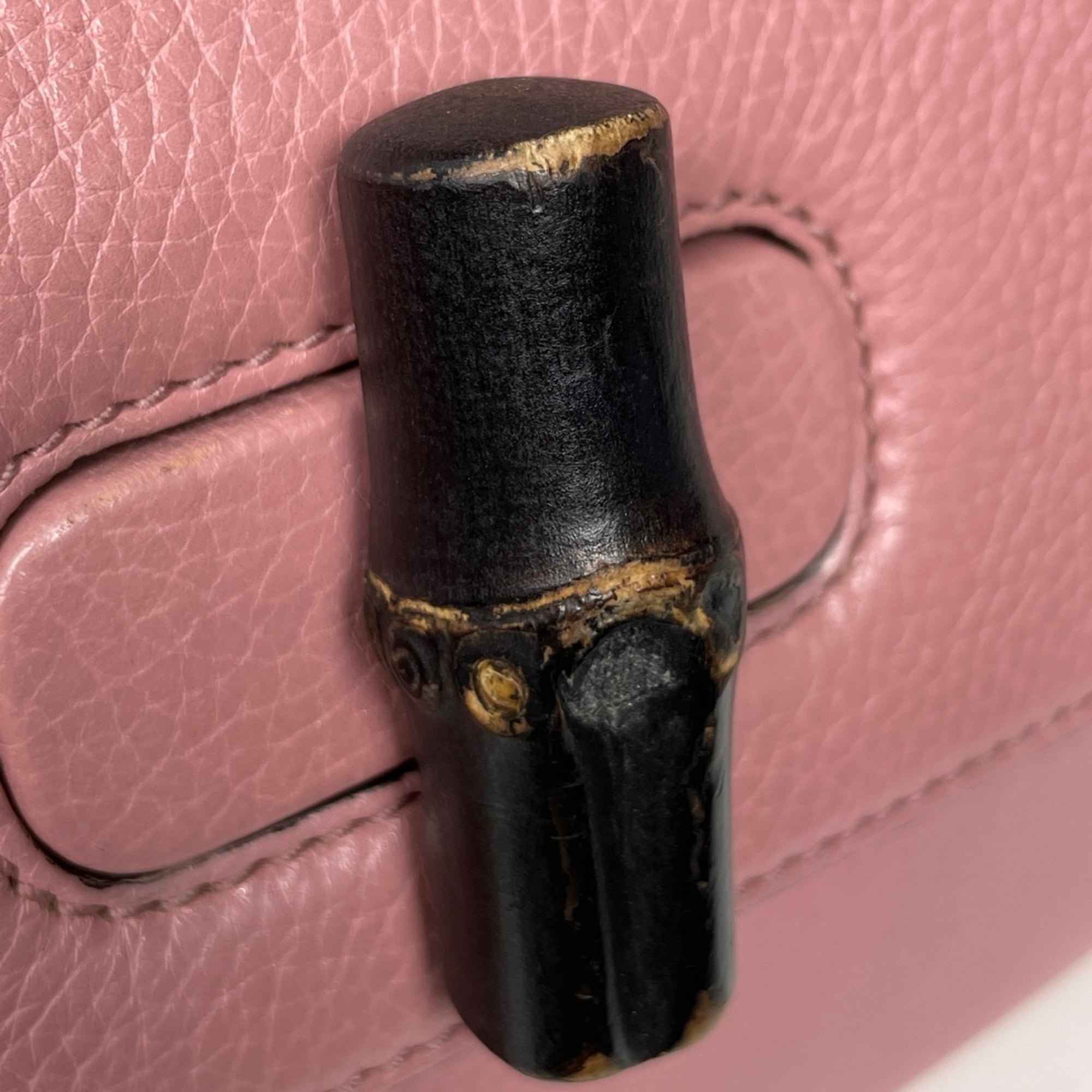 Gucci Pink Leather Handbag Shoulder Bag (Pre-Owned)