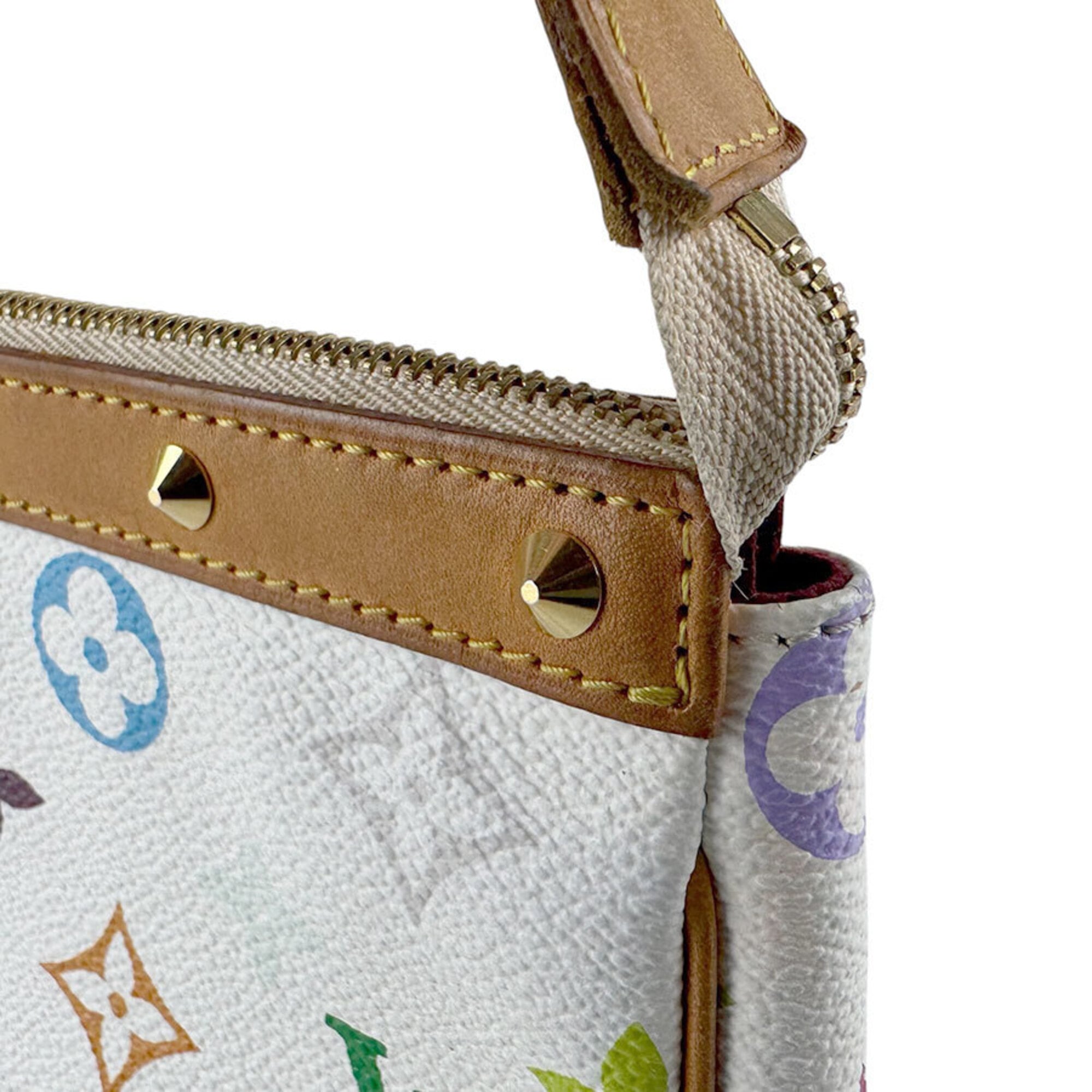 Louis Vuitton Blanc Multi-Color Monogram Multicolore Handbag Pochette (Pre-Owned)