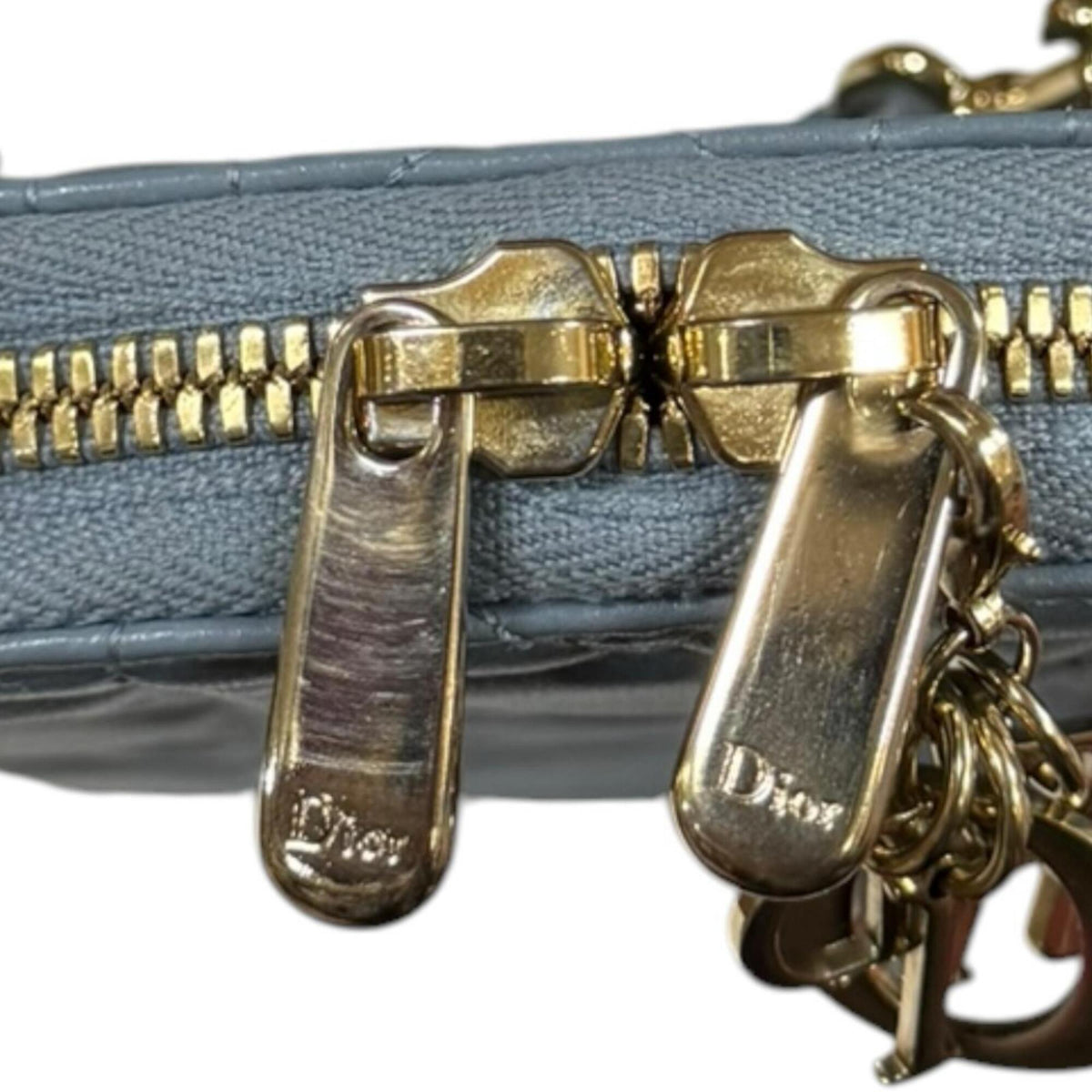 Christian Dior Lady Dior Blue Leather Shoulder Bag (Pre-Owned)
