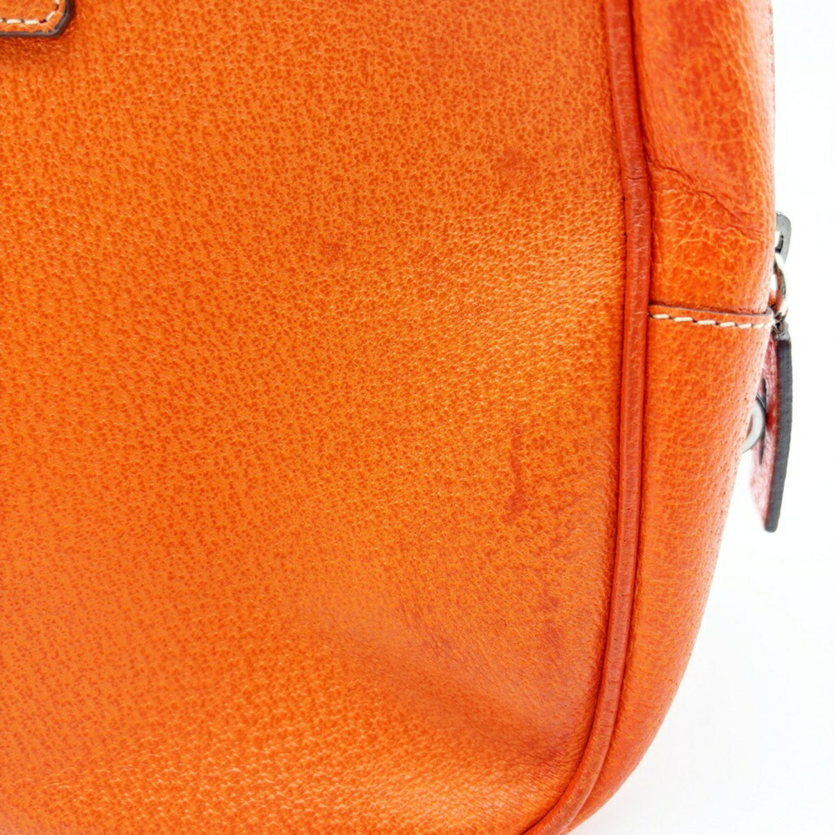 Prada Orange Leather Boston Bag (Pre-Owned)