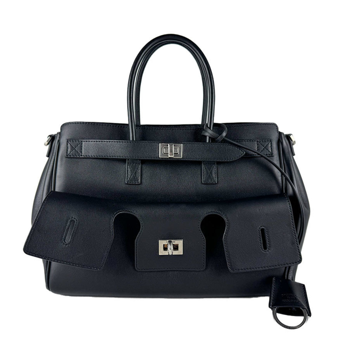 Balenciaga Black Leather Handbag Shoulder Bag (Pre-Owned)