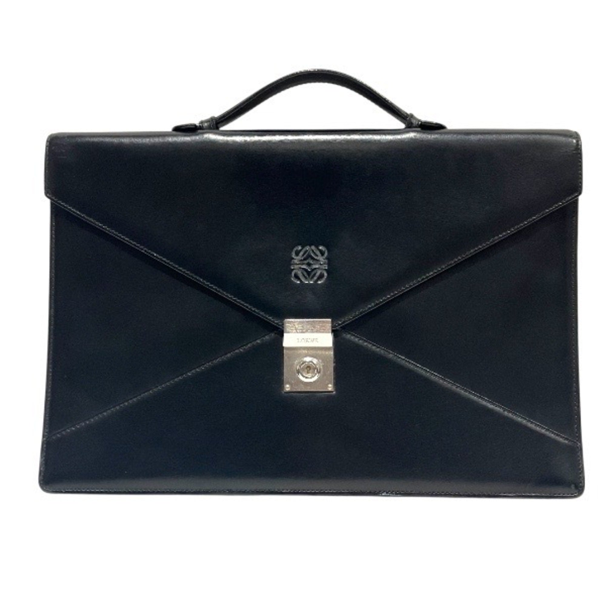 Loewe Black Leather Briefcase Handbag (Pre-Owned)
