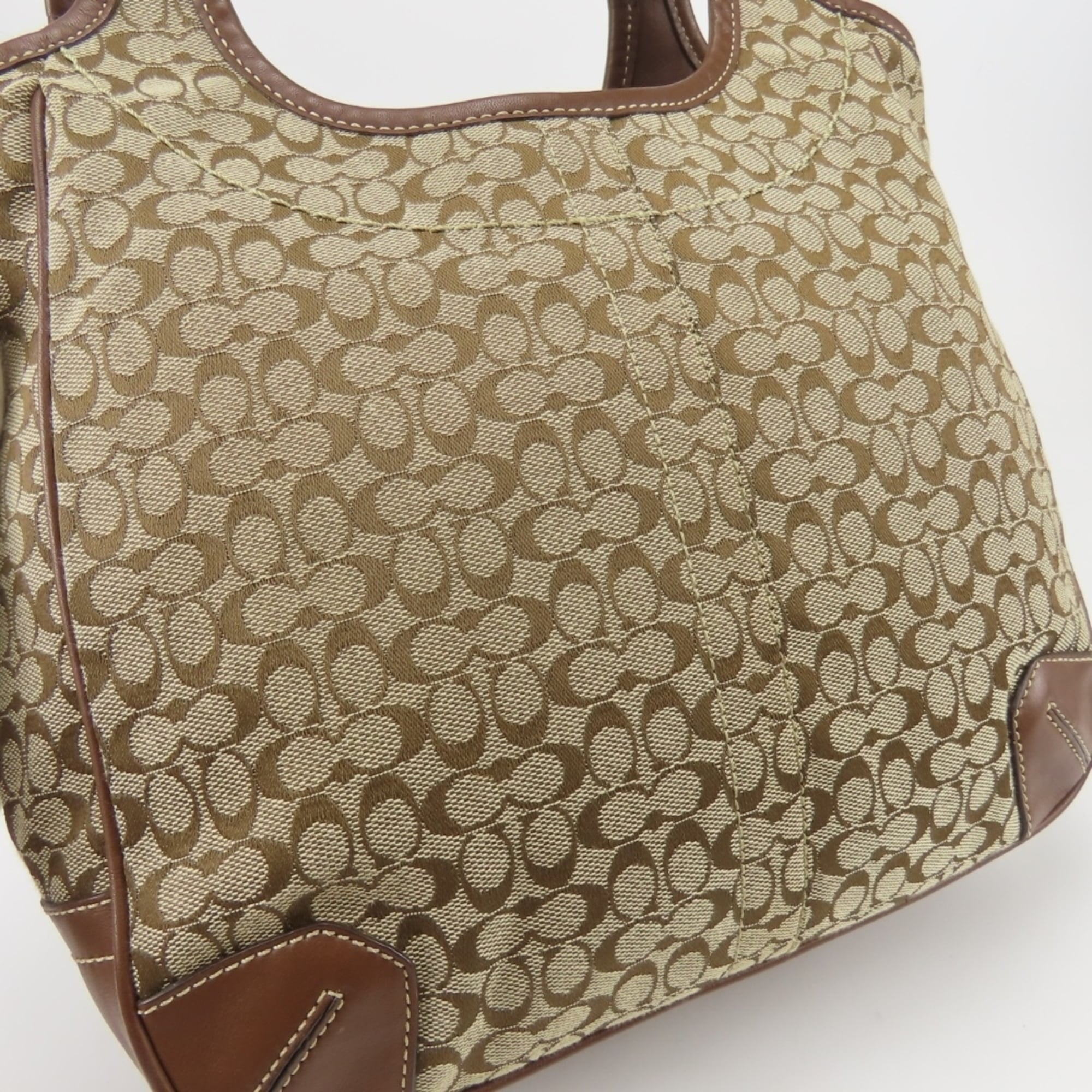 Coach Brown Canvas Leather Shoulder Bag (Pre-Owned)