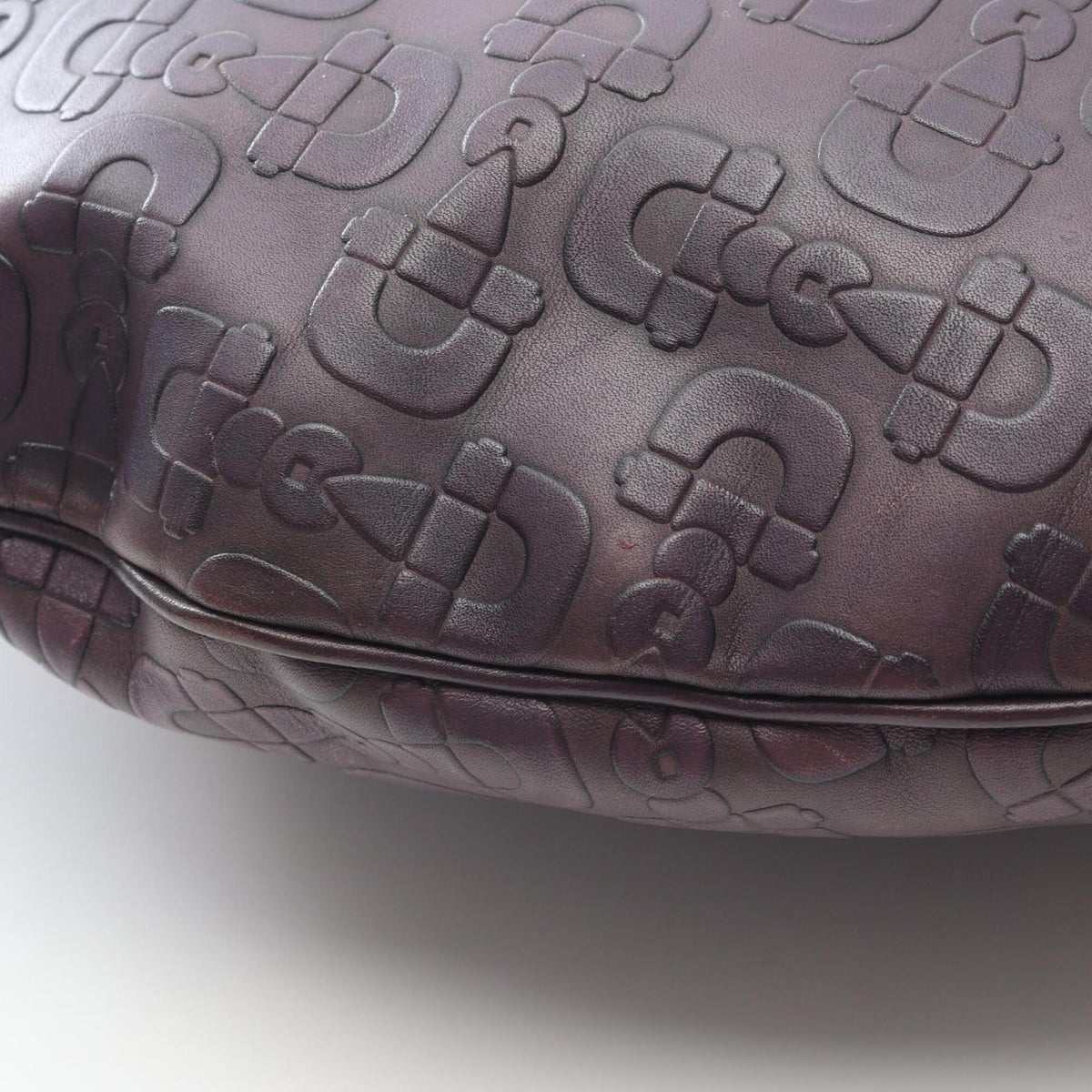 Gucci Purple Leather Handbag Shoulder Bag (Pre-Owned)