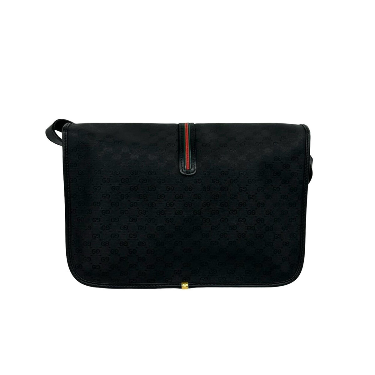Gucci Black Leather Pvc Pochette Shoulder Bag (Pre-Owned)