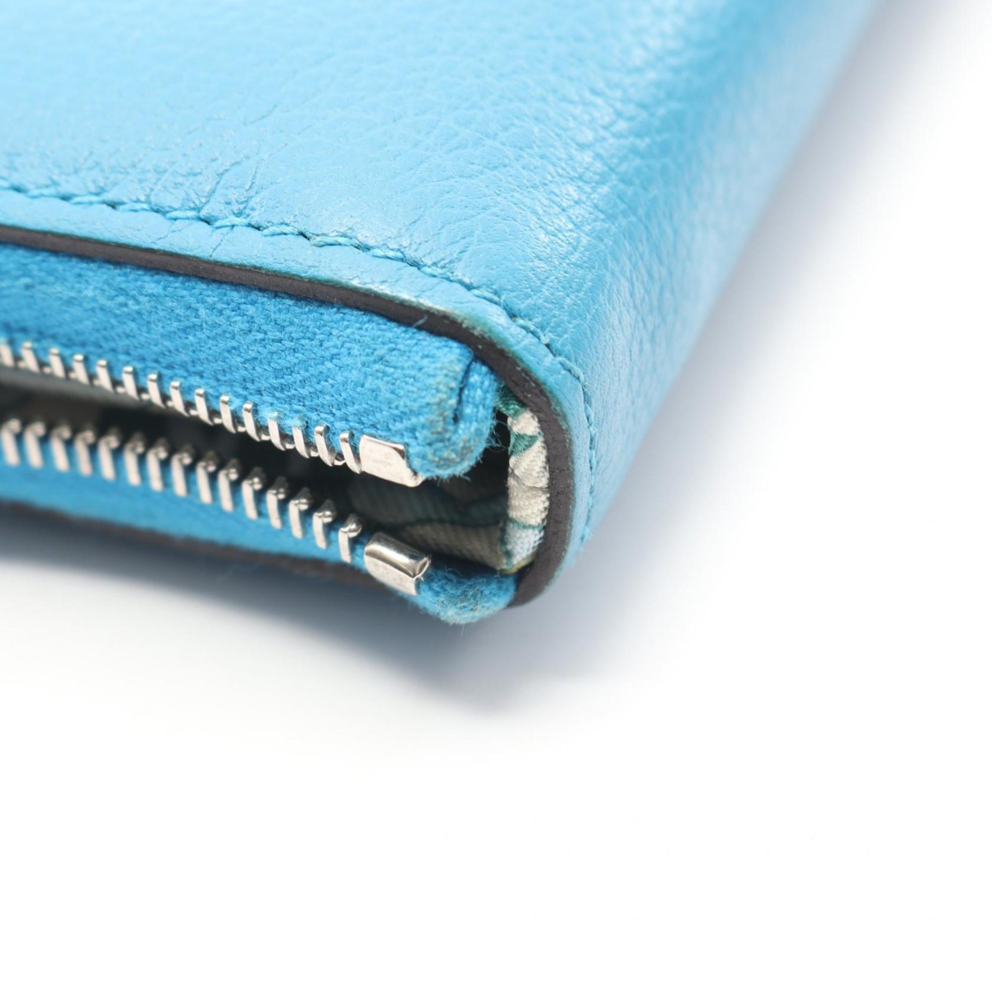 Hermes Blue Leather Wallet (Bi-Fold) (Pre-Owned)