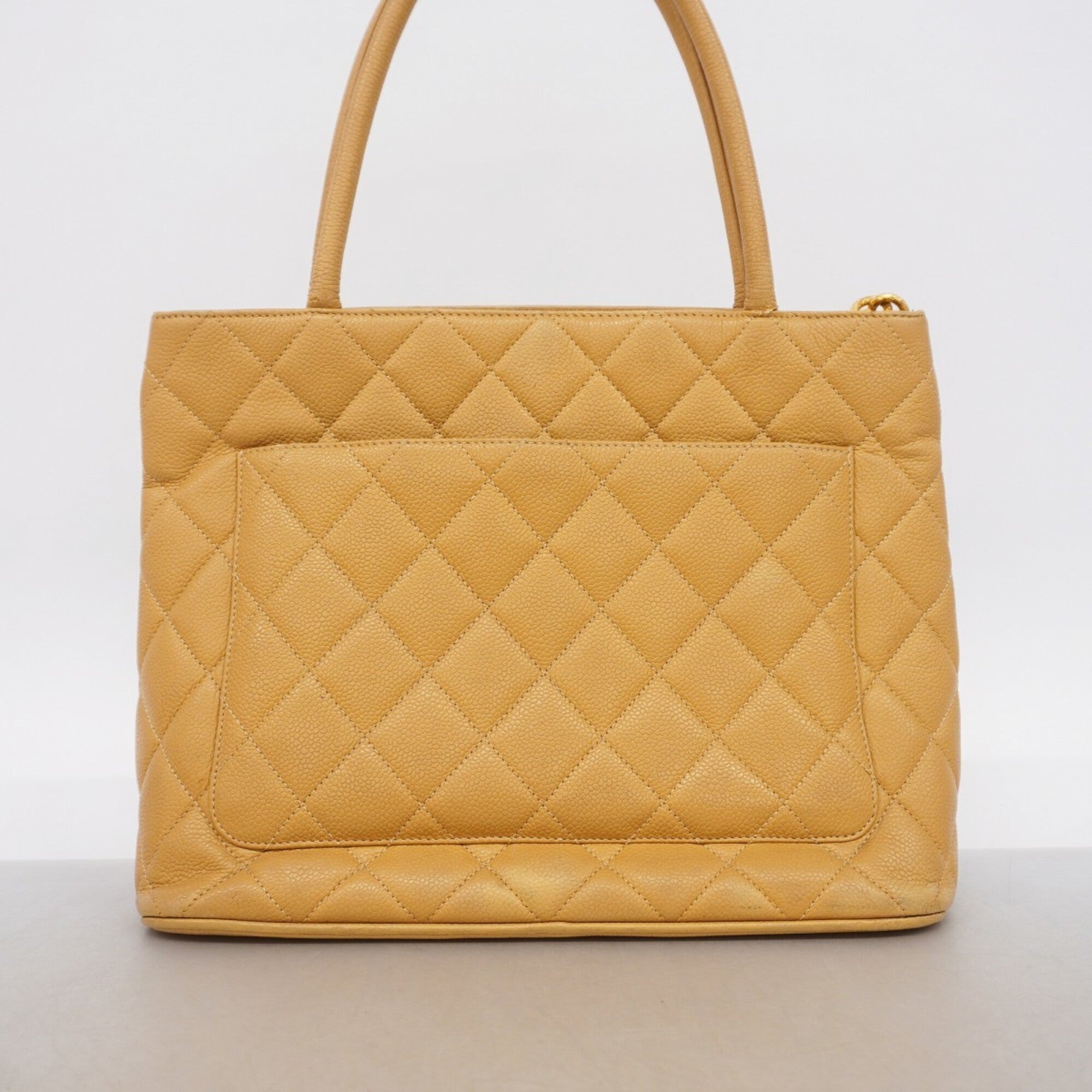 Chanel Beige Grained Calfskin Tote Bag (Pre-Owned)