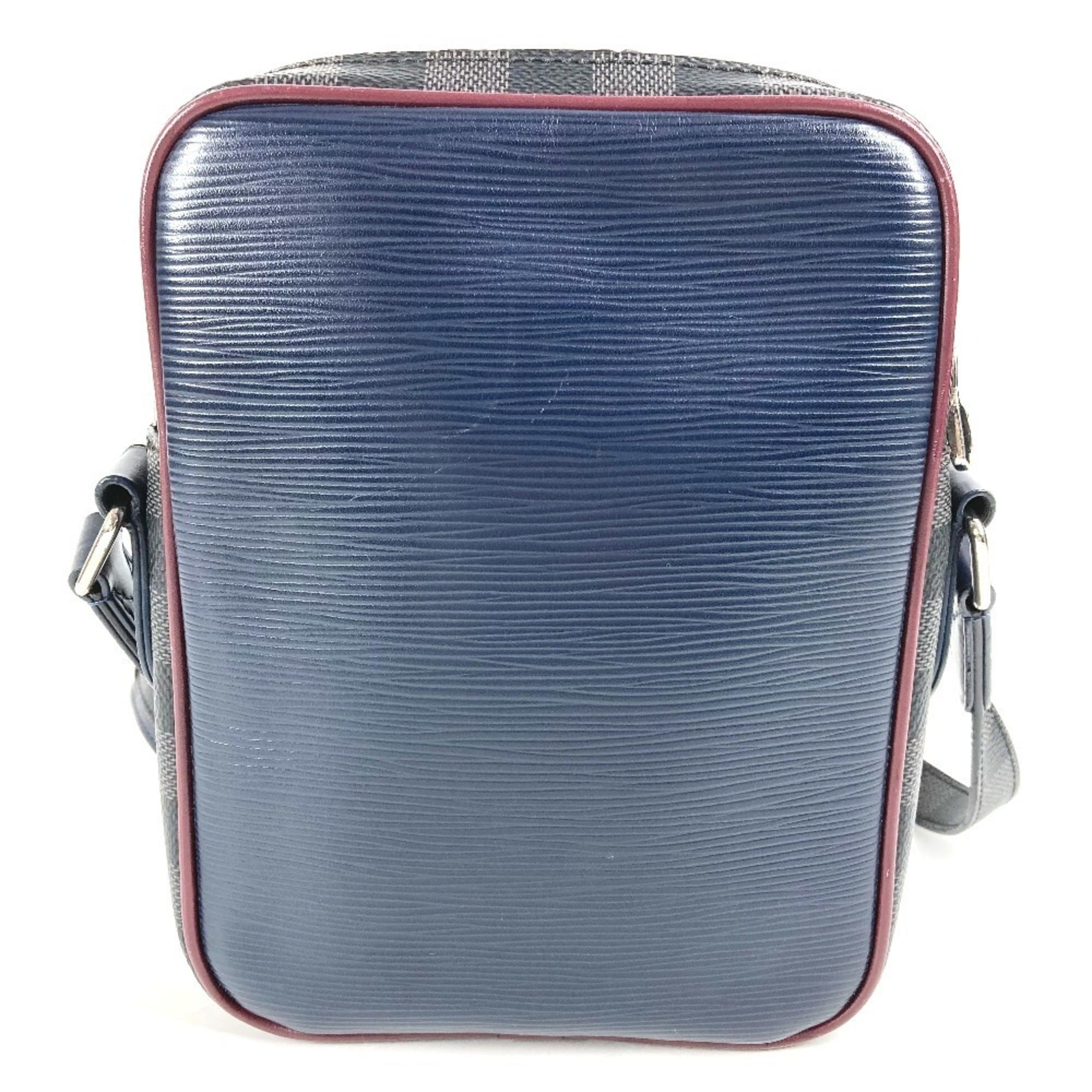 Louis Vuitton Galle Navy Yellow Damier Graphite Epi Leather Pochette Shoulder Bag (Pre-Owned)