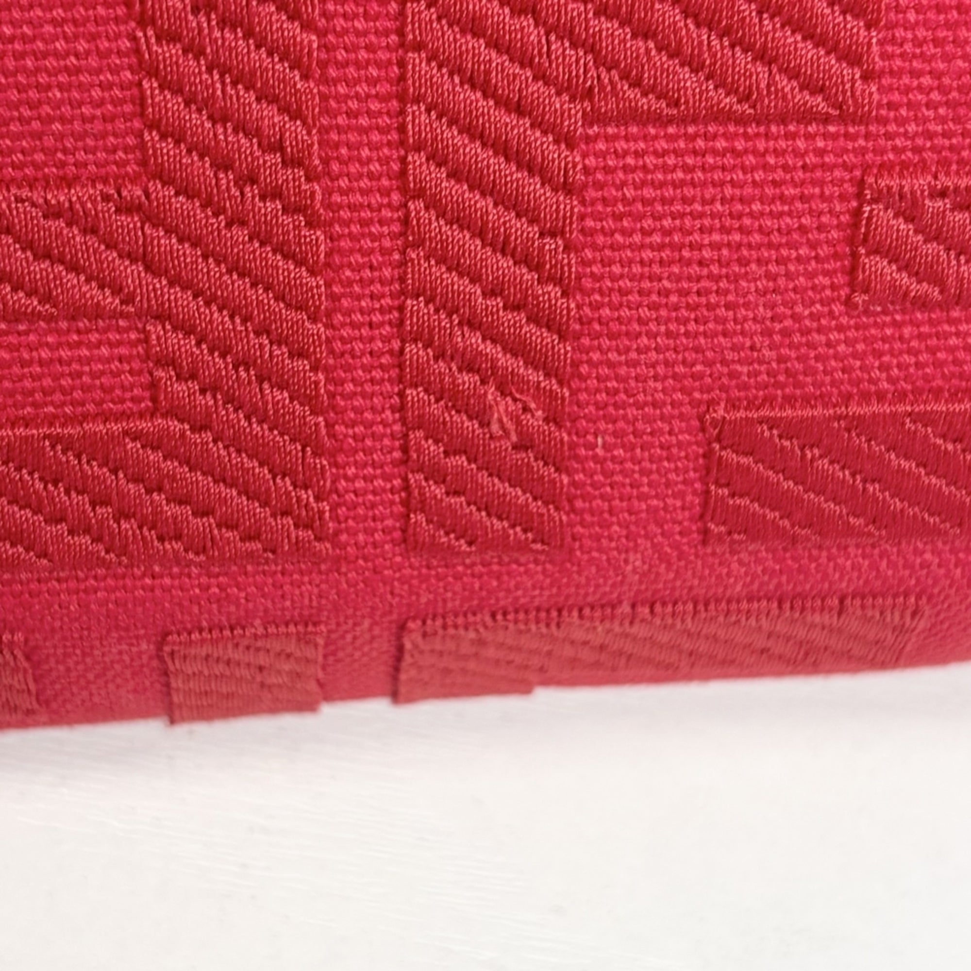 Fendi Zucca Red Color Canvas Leather Pouch (Pre-Owned)