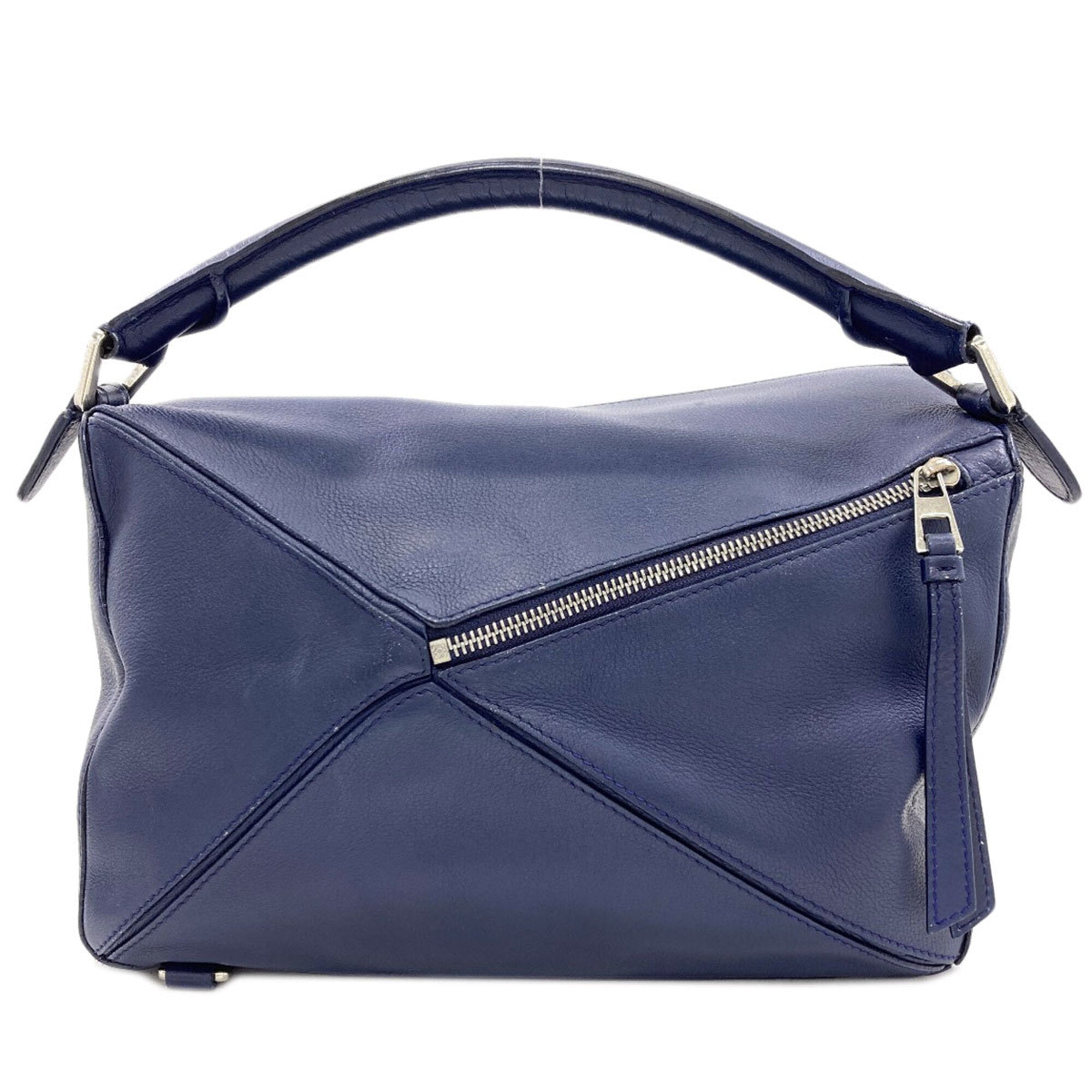 Loewe Navy Leather Handbag (Pre-Owned)