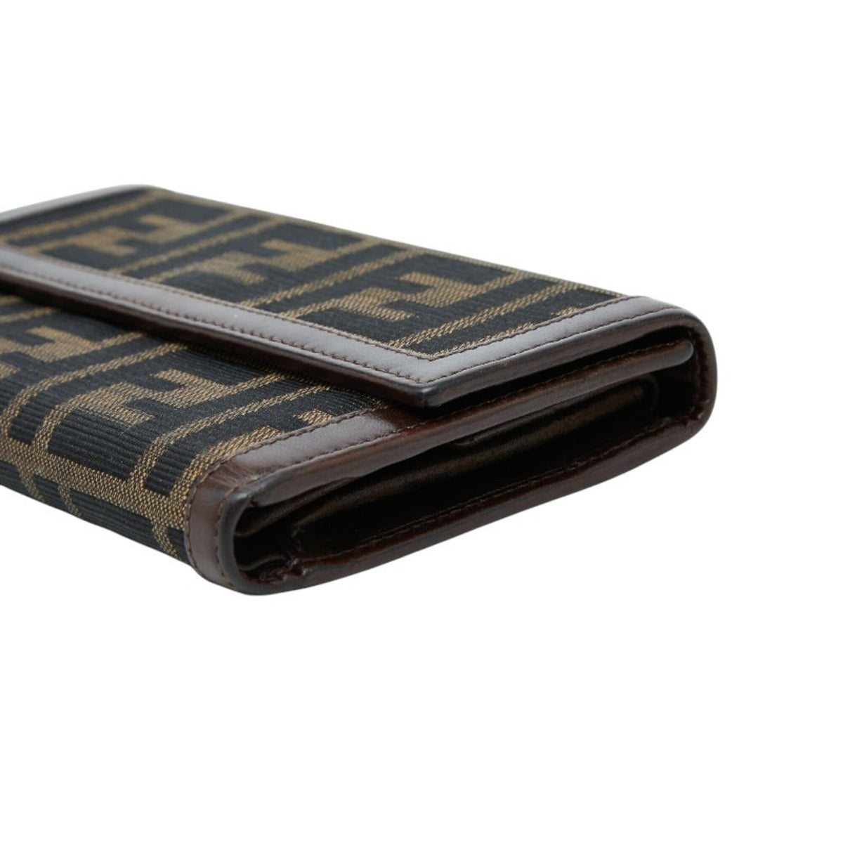 Fendi Brown Canvas Leather Long Wallet (Bi-Fold) (Pre-Owned)